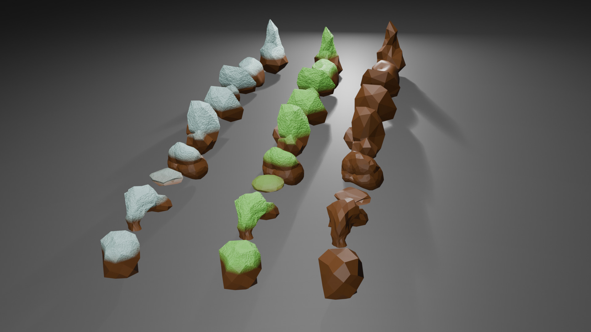 Stylized Low Poly Rock Pack 35 Variations Low-poly 3D model_3