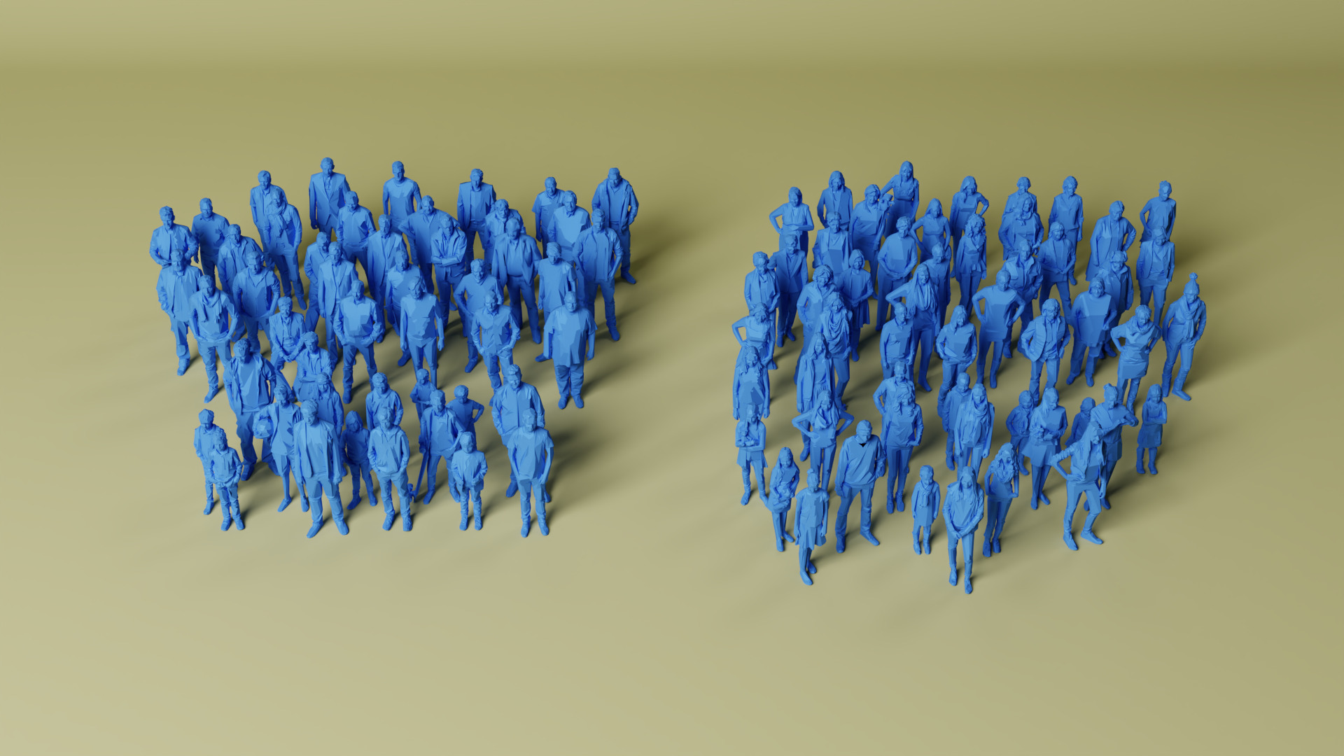 101x Low Poly human Megaset  3D print model_8