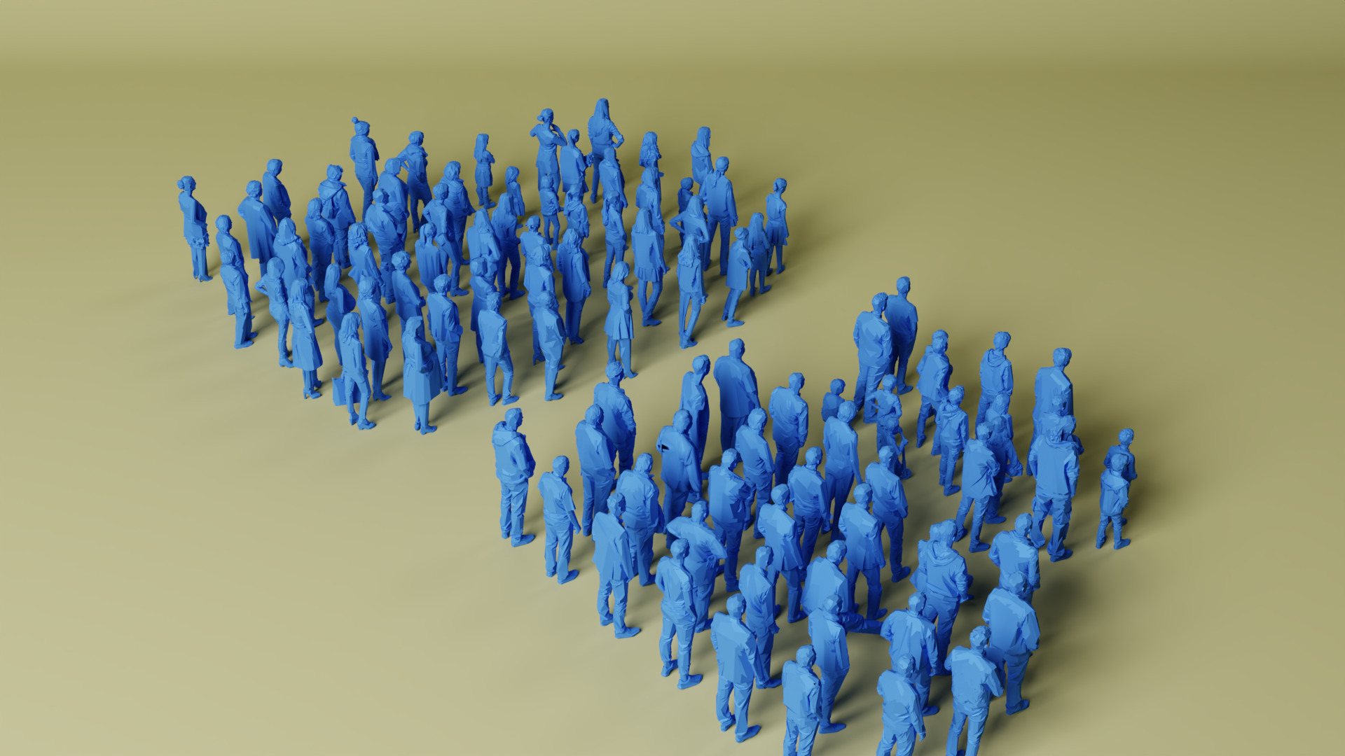 101x Low Poly human Megaset  3D print model_4