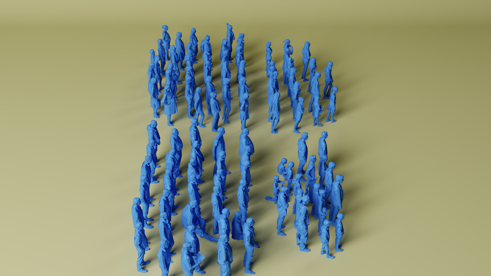 101x Low Poly human Megaset  3D print model_3