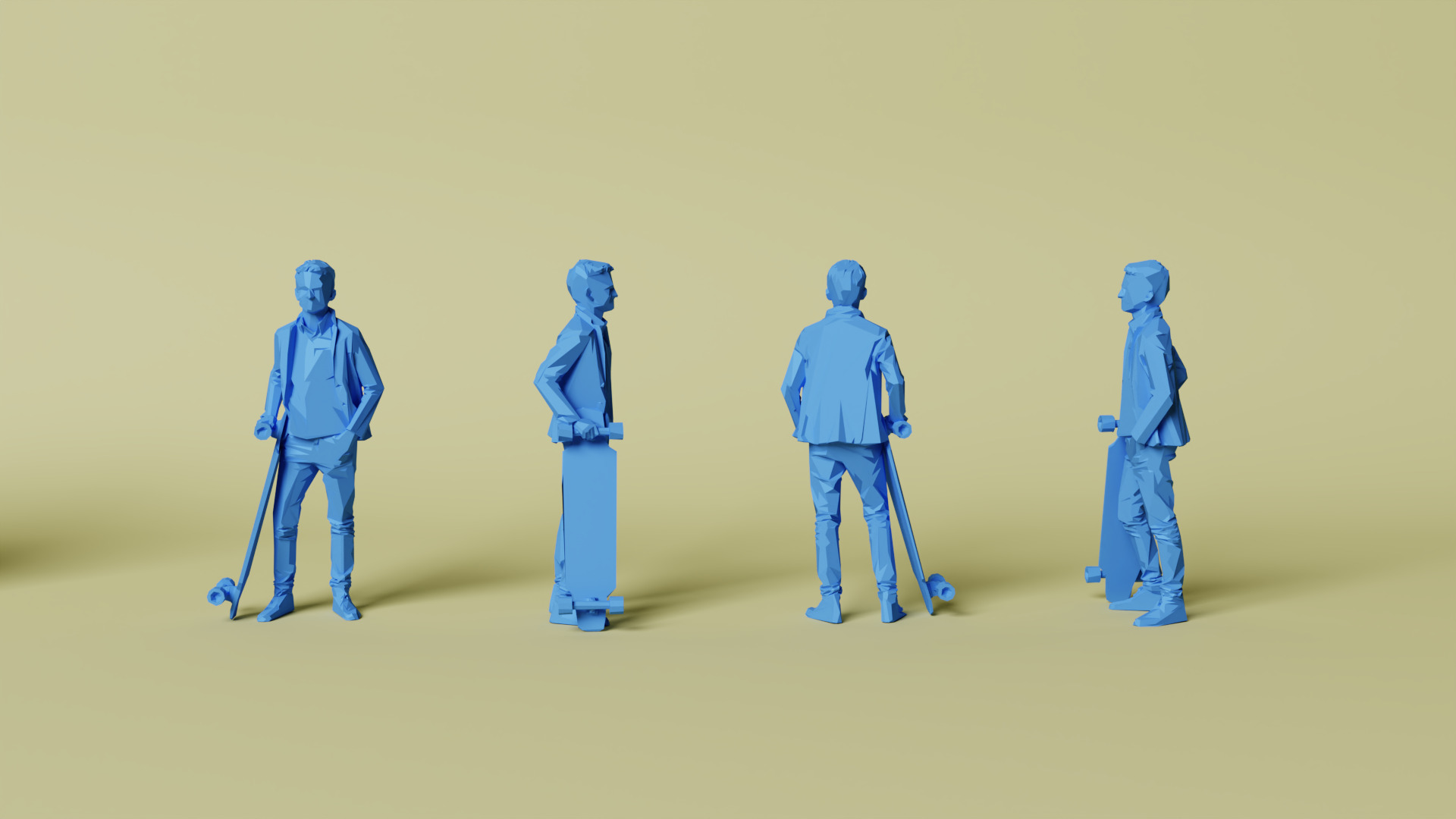 101x Low Poly human Megaset  3D print model_9