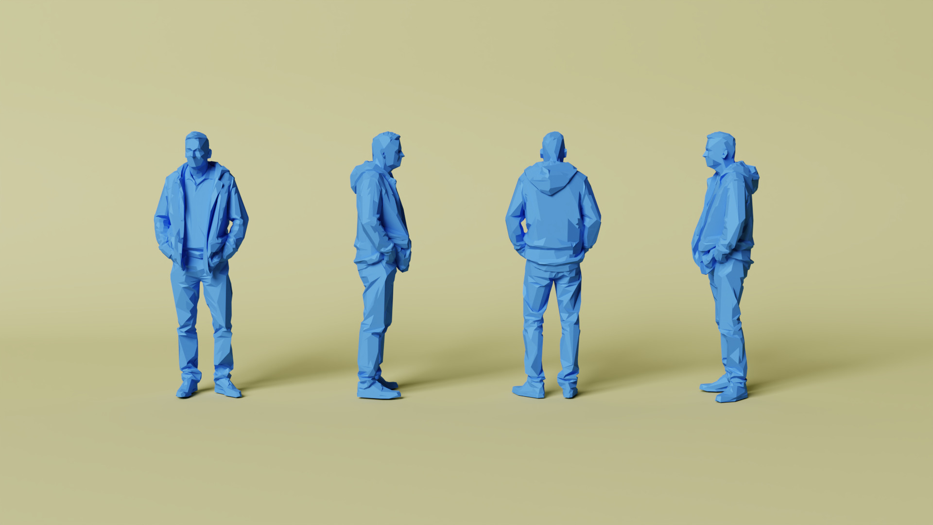 101x Low Poly human Megaset  3D print model_12