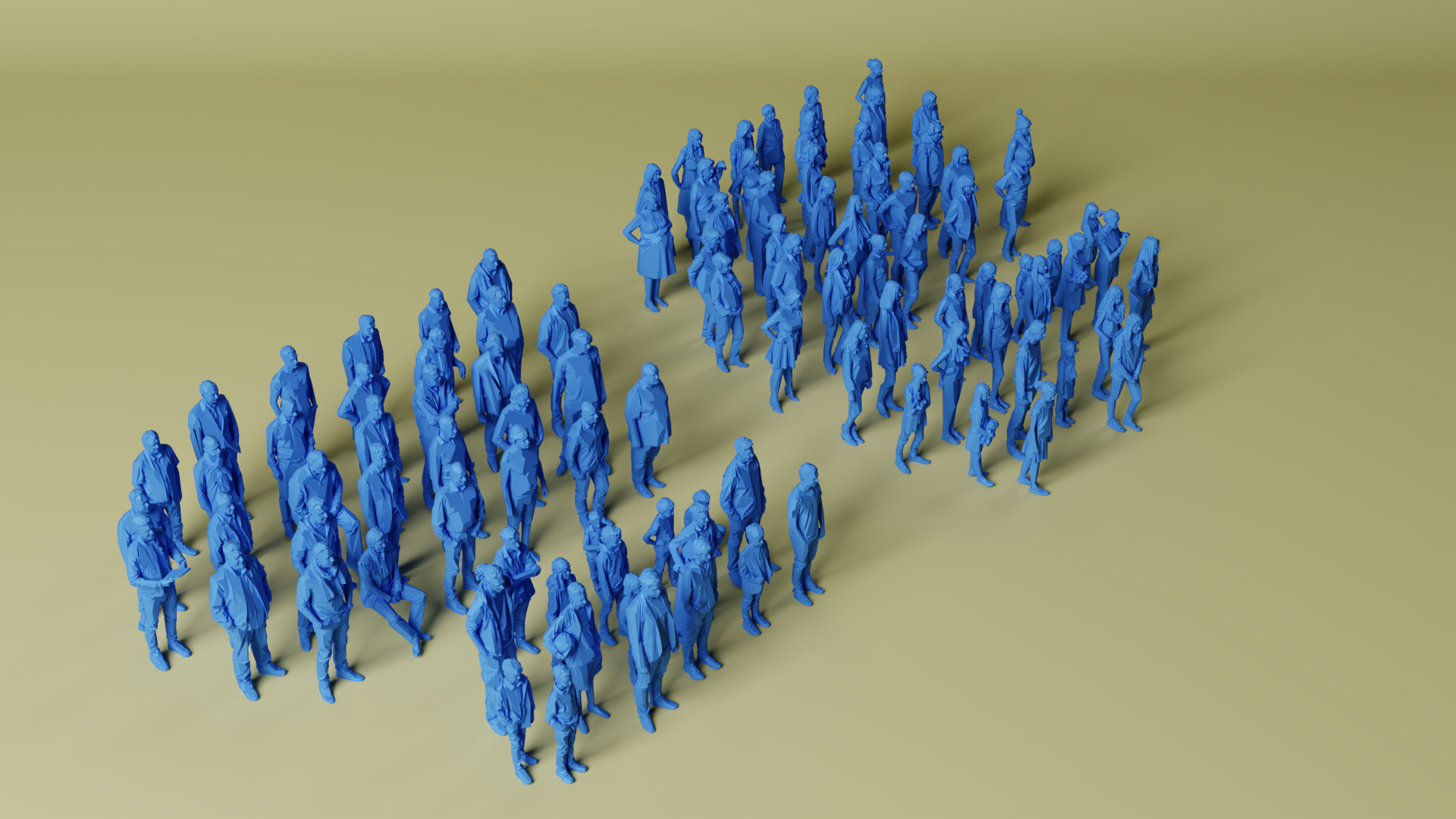 101x Low Poly human Megaset  3D print model_2