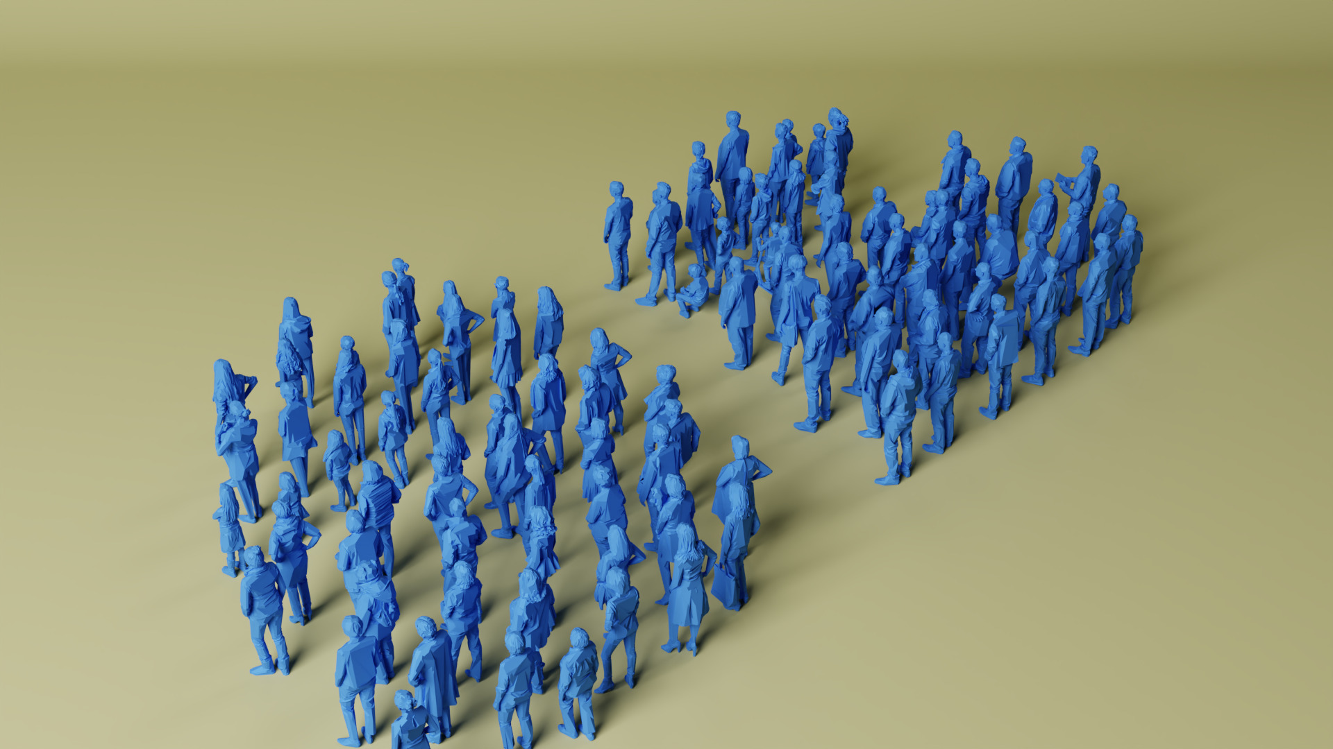 101x Low Poly human Megaset  3D print model_6