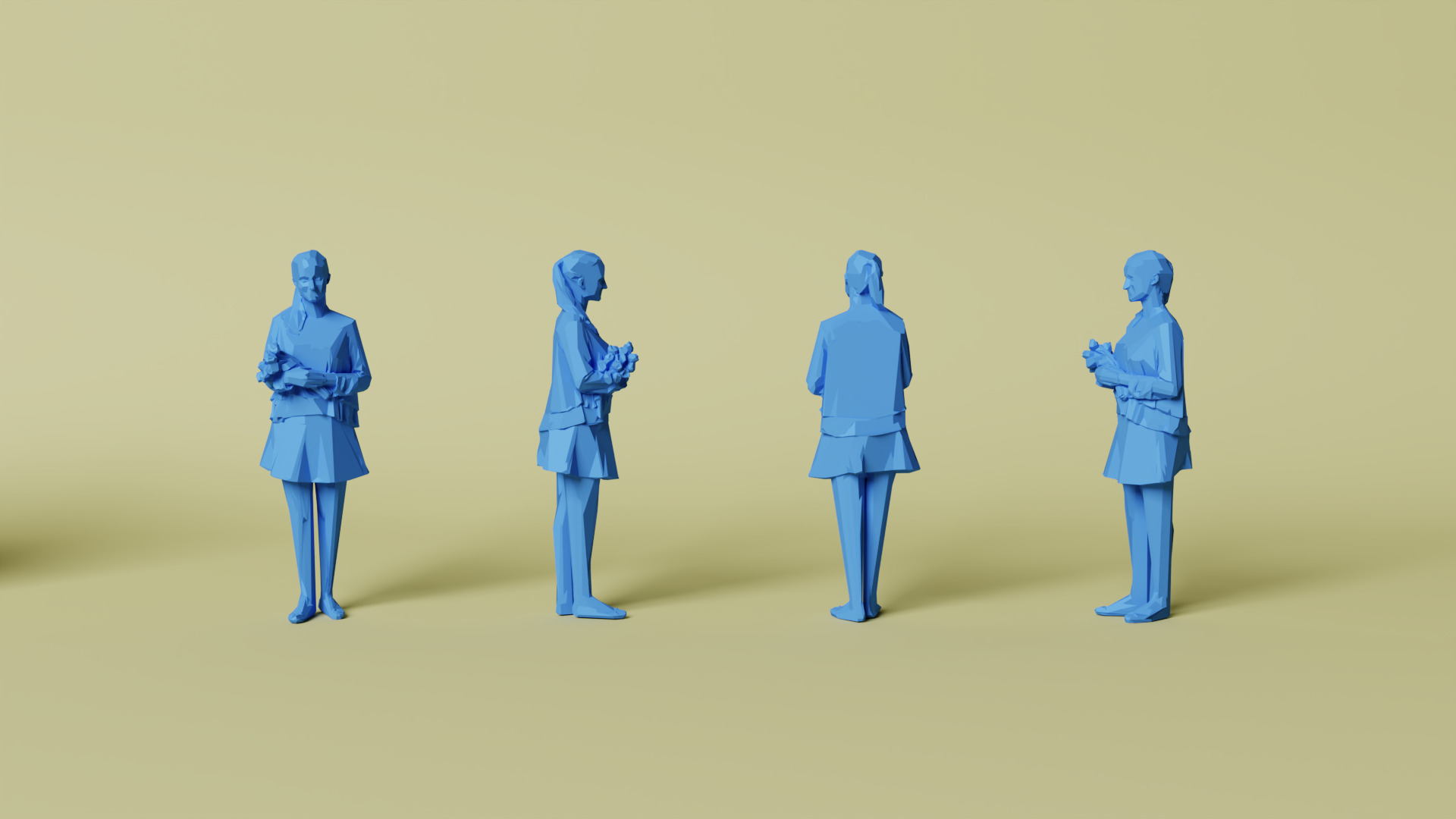 101x Low Poly human Megaset  3D print model_10