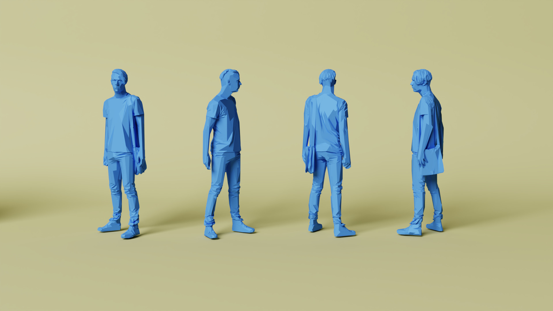 101x Low Poly human Megaset  3D print model_11