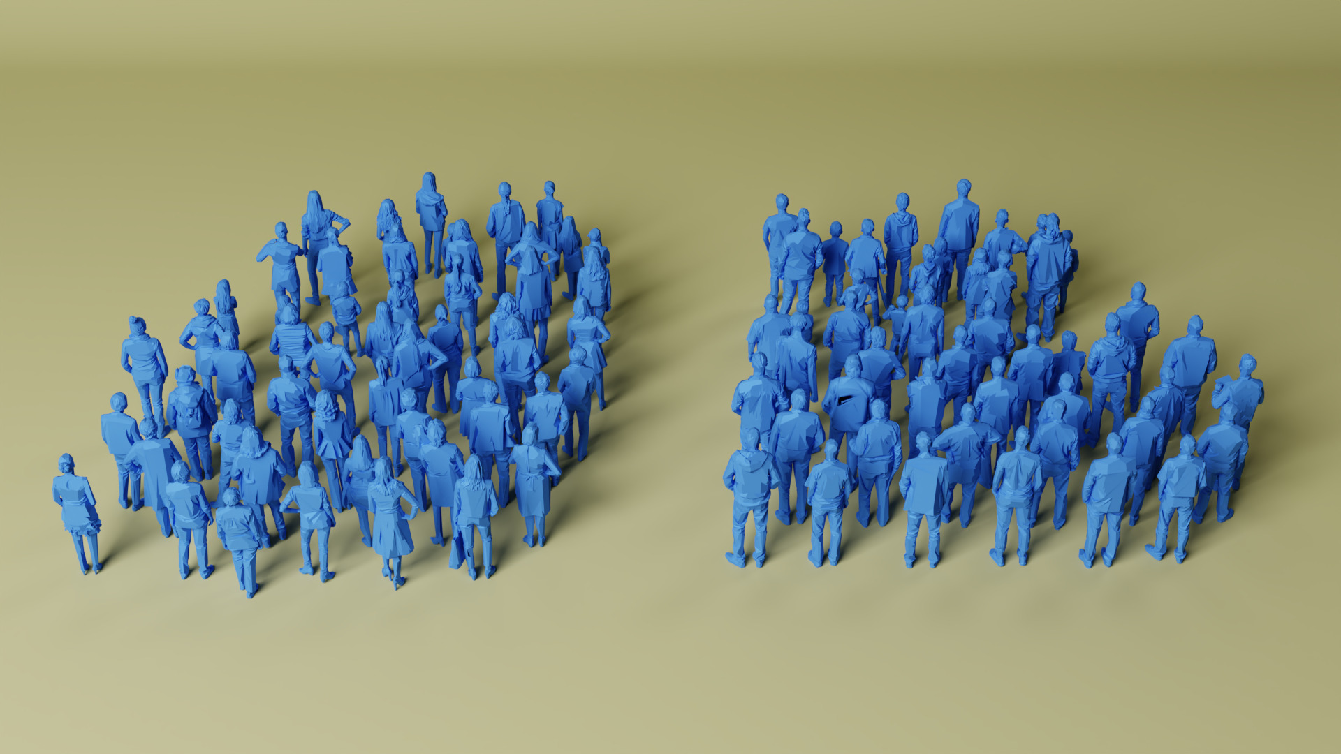 101x Low Poly human Megaset  3D print model_5