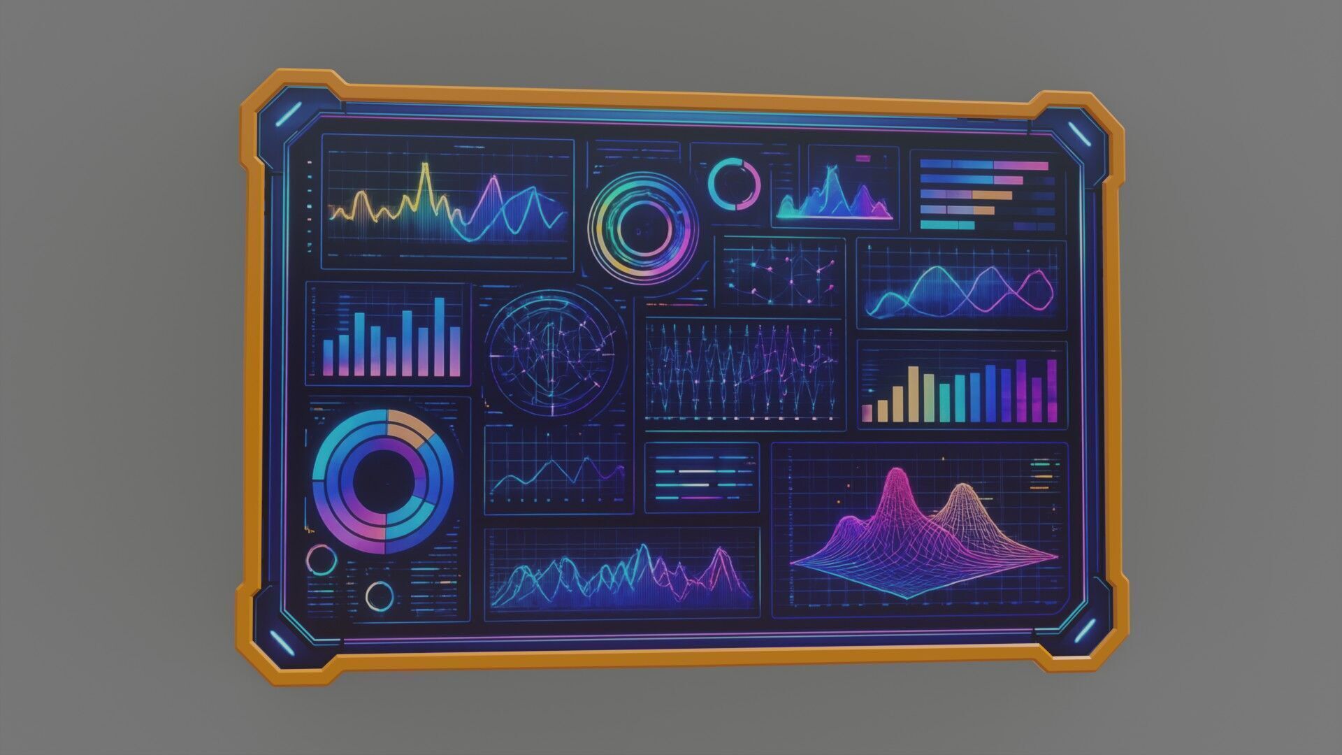 SCI-FI tablet Low-poly 3D model_9