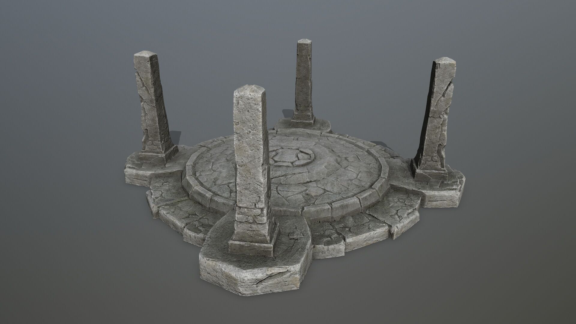 Ruin Gate Low-poly 3D model_3