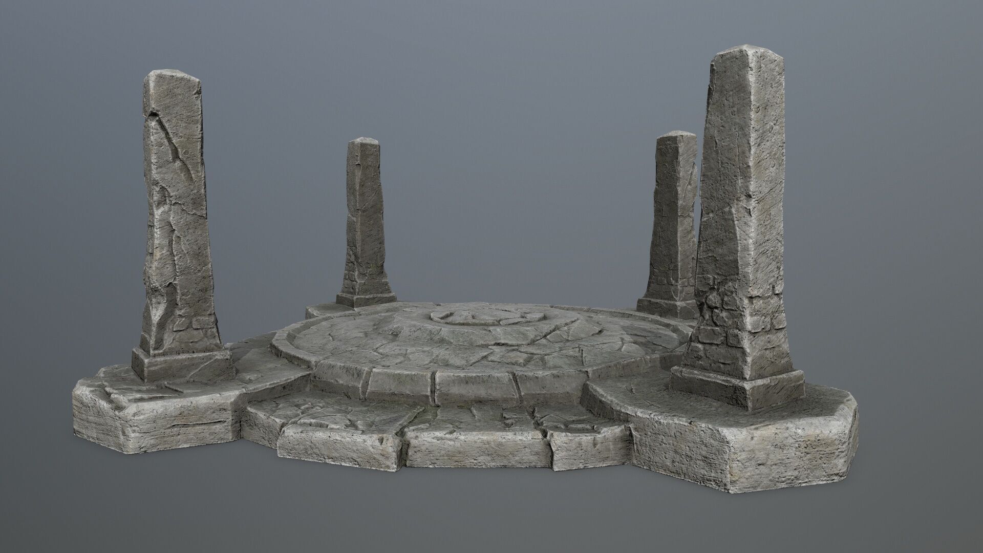 Ruin Gate Low-poly 3D model_1