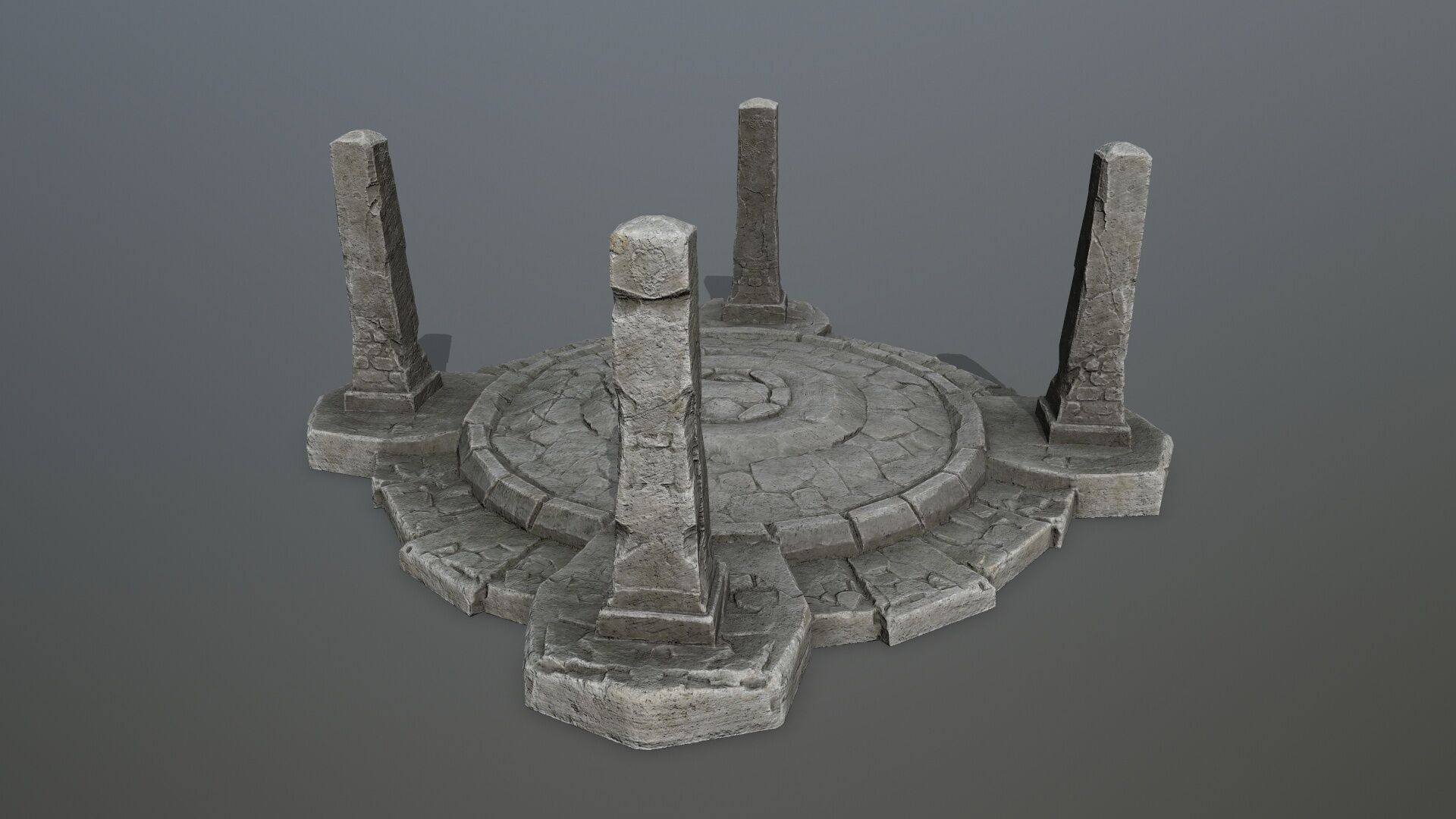 Ruin Gate Low-poly 3D model_6