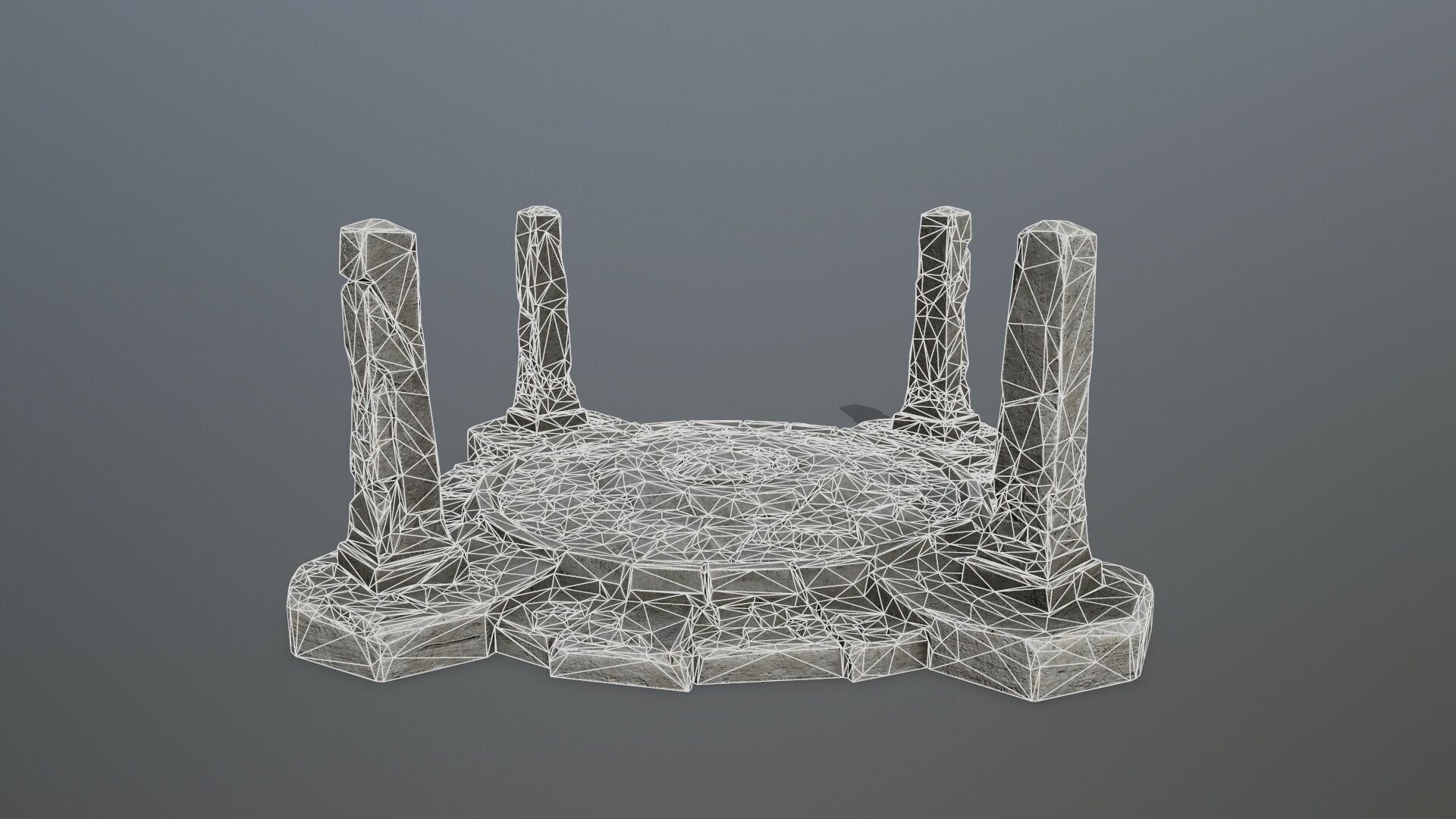 Ruin Gate Low-poly 3D model_9