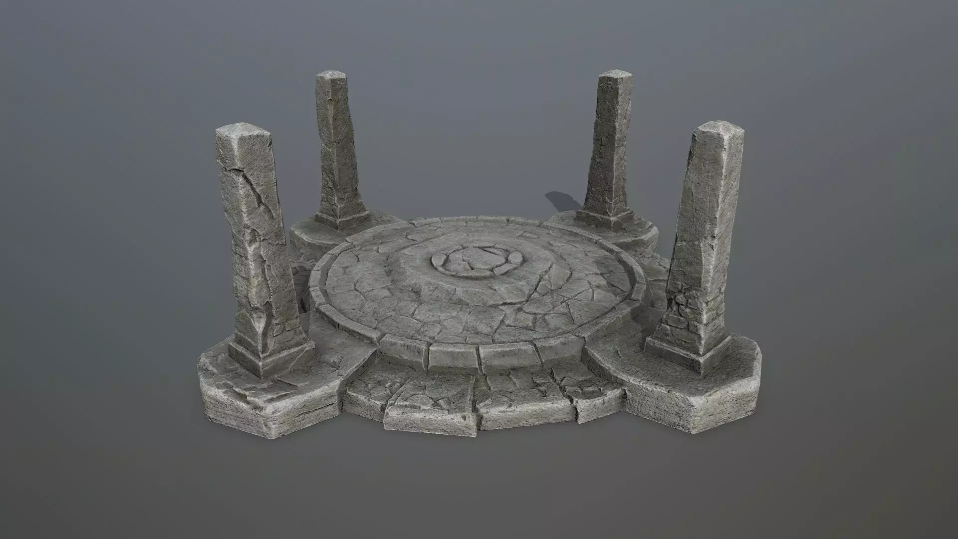 Ruin Gate Low-poly 3D model_0