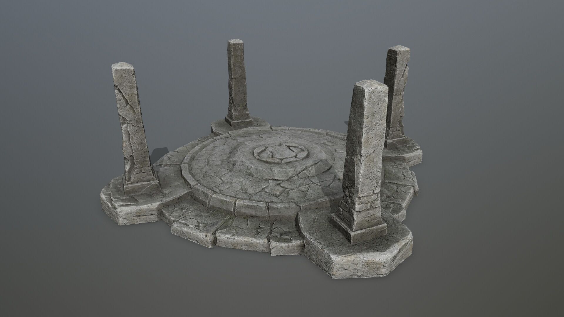 Ruin Gate Low-poly 3D model_2
