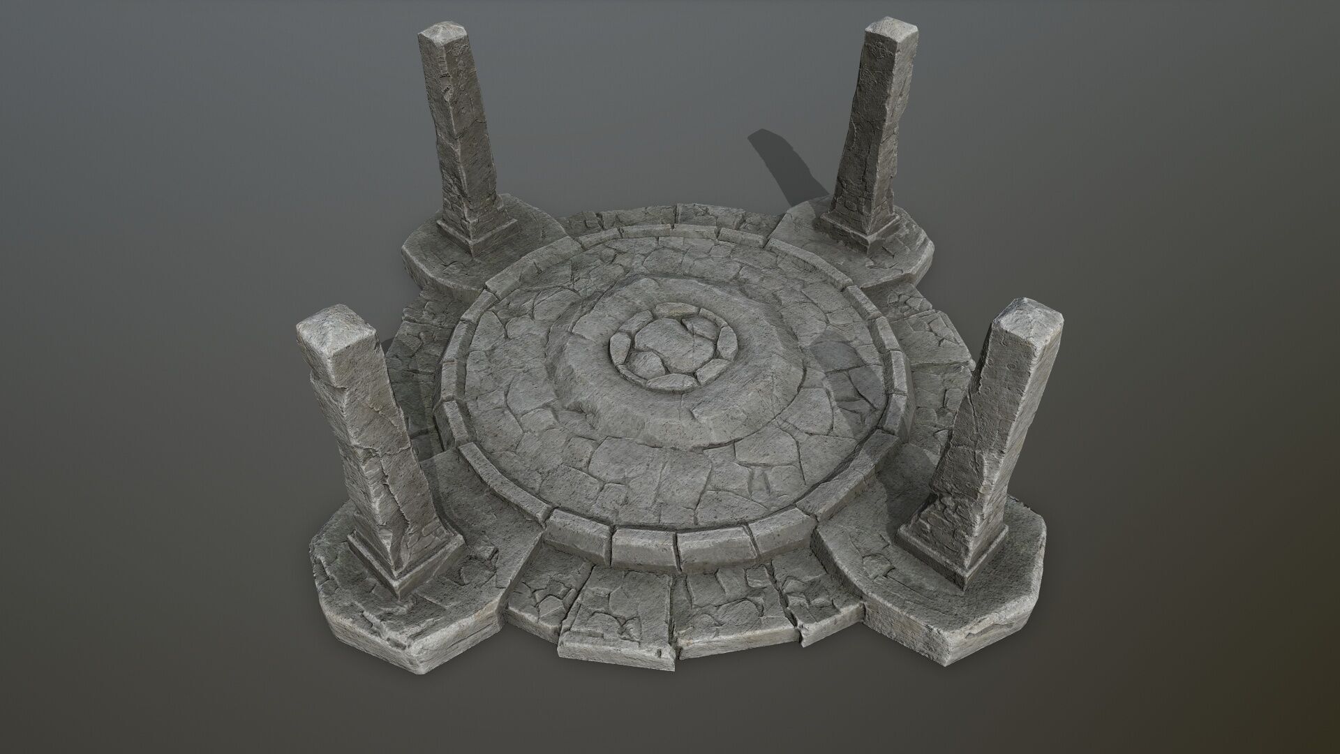 Ruin Gate Low-poly 3D model_8