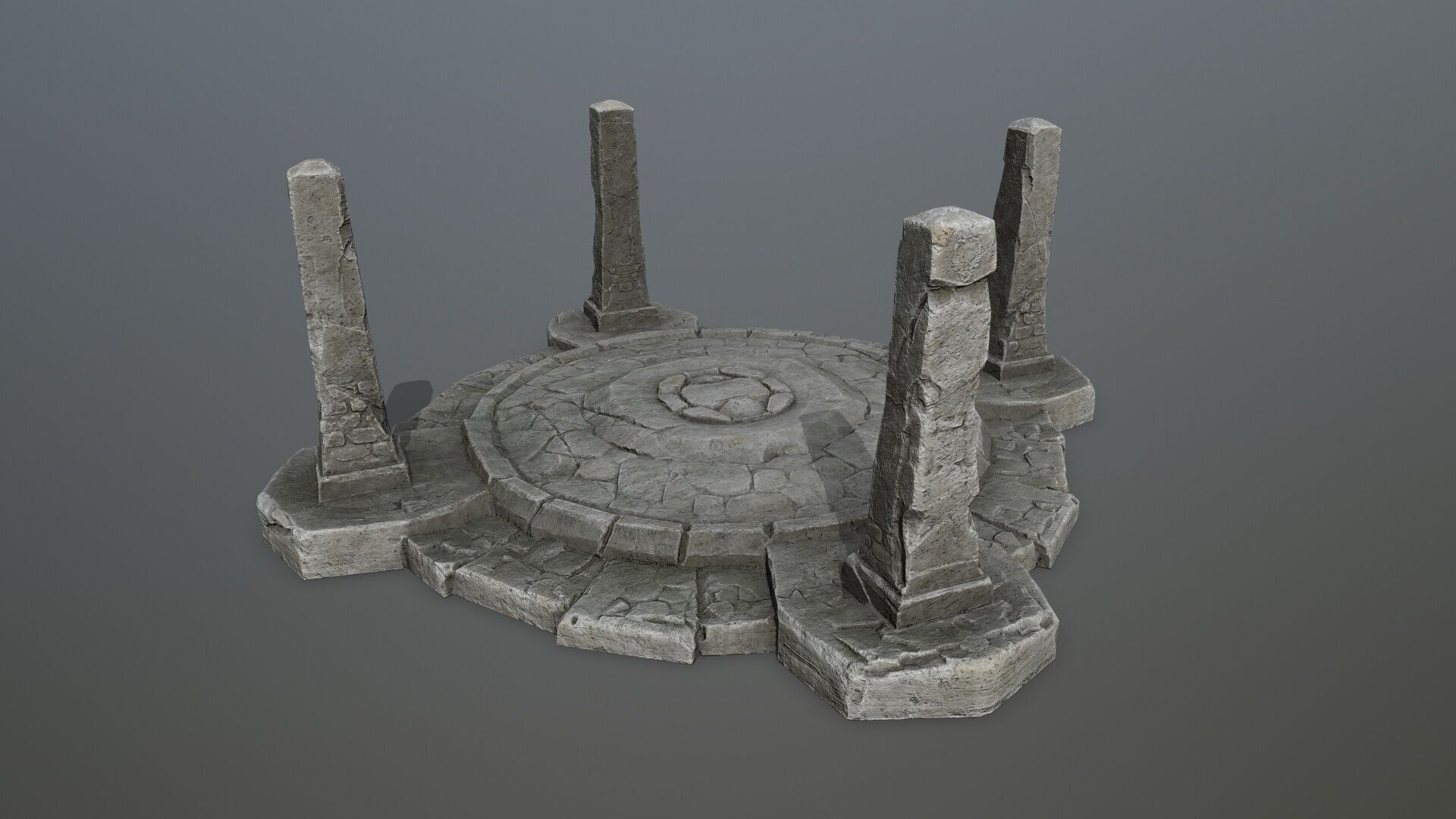 Ruin Gate Low-poly 3D model_5