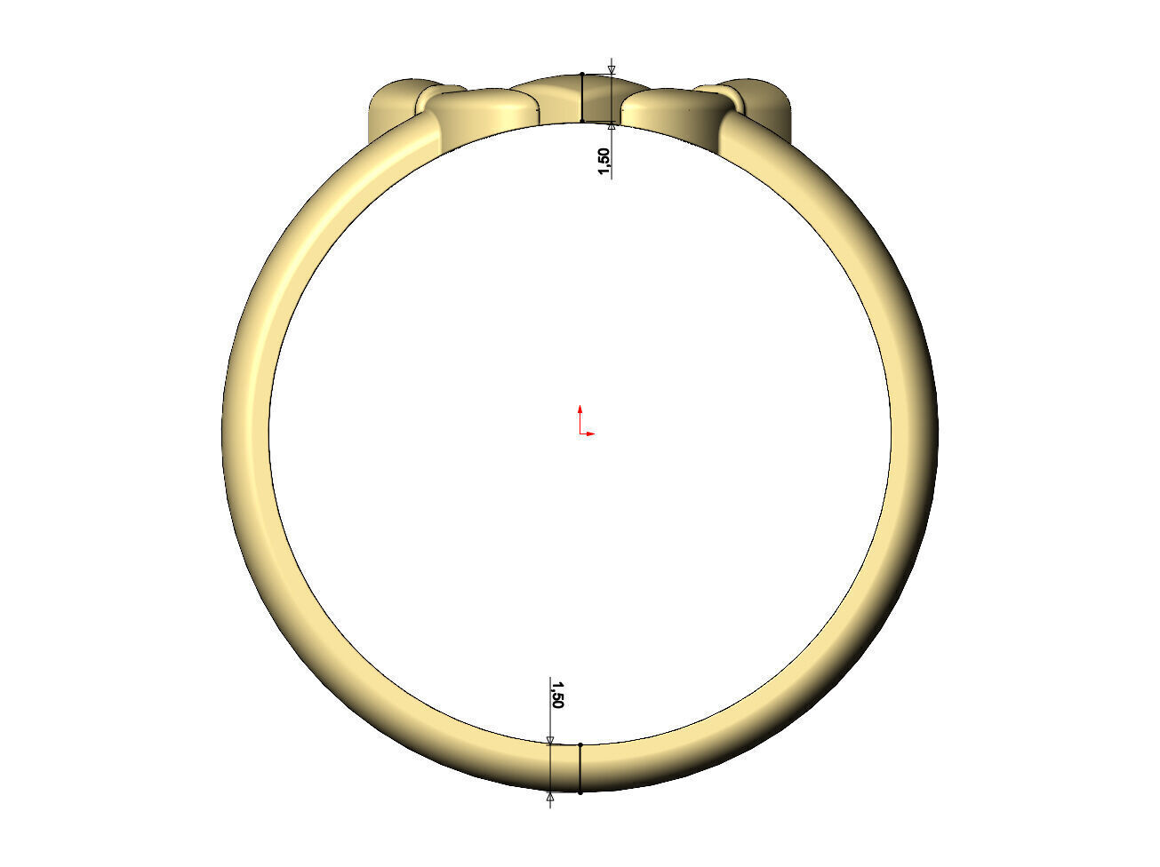 Claddagh heart crown stacker guard ring US sizes 6to10 3D print model_7