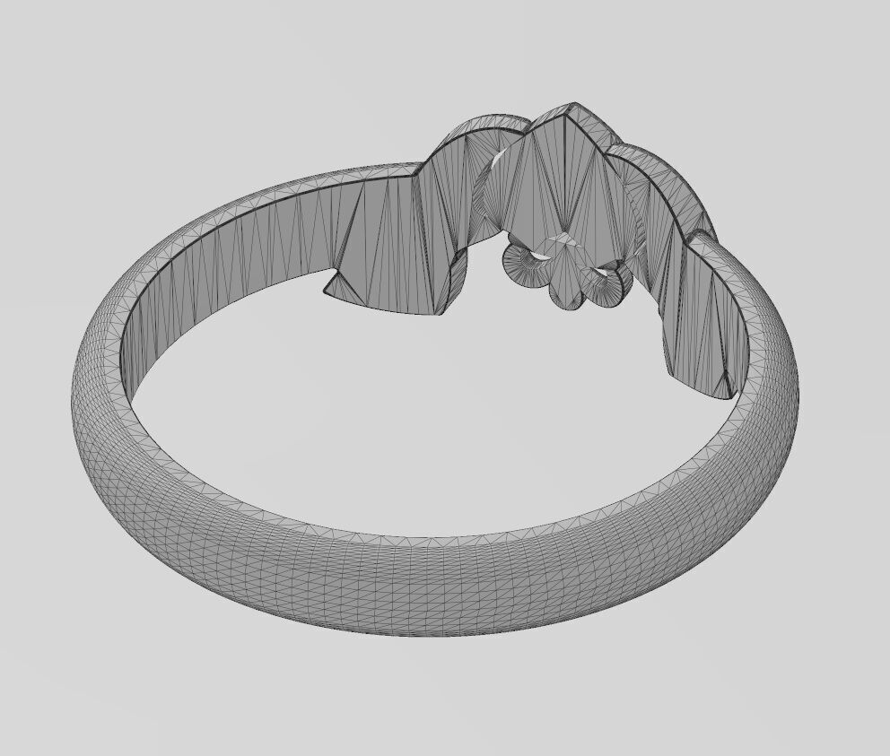 Claddagh heart crown stacker guard ring US sizes 6to10 3D print model_17