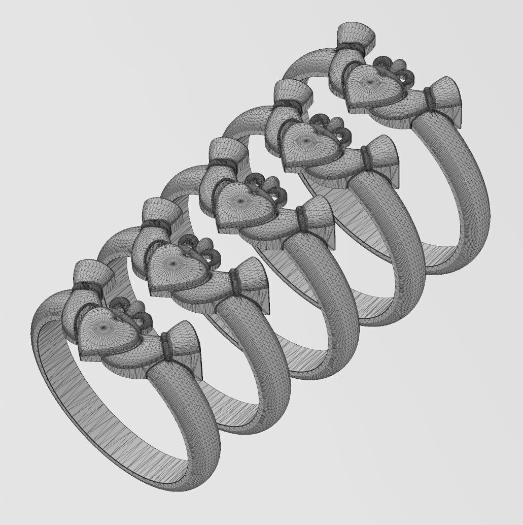 Claddagh heart crown stacker guard ring US sizes 6to10 3D print model_15