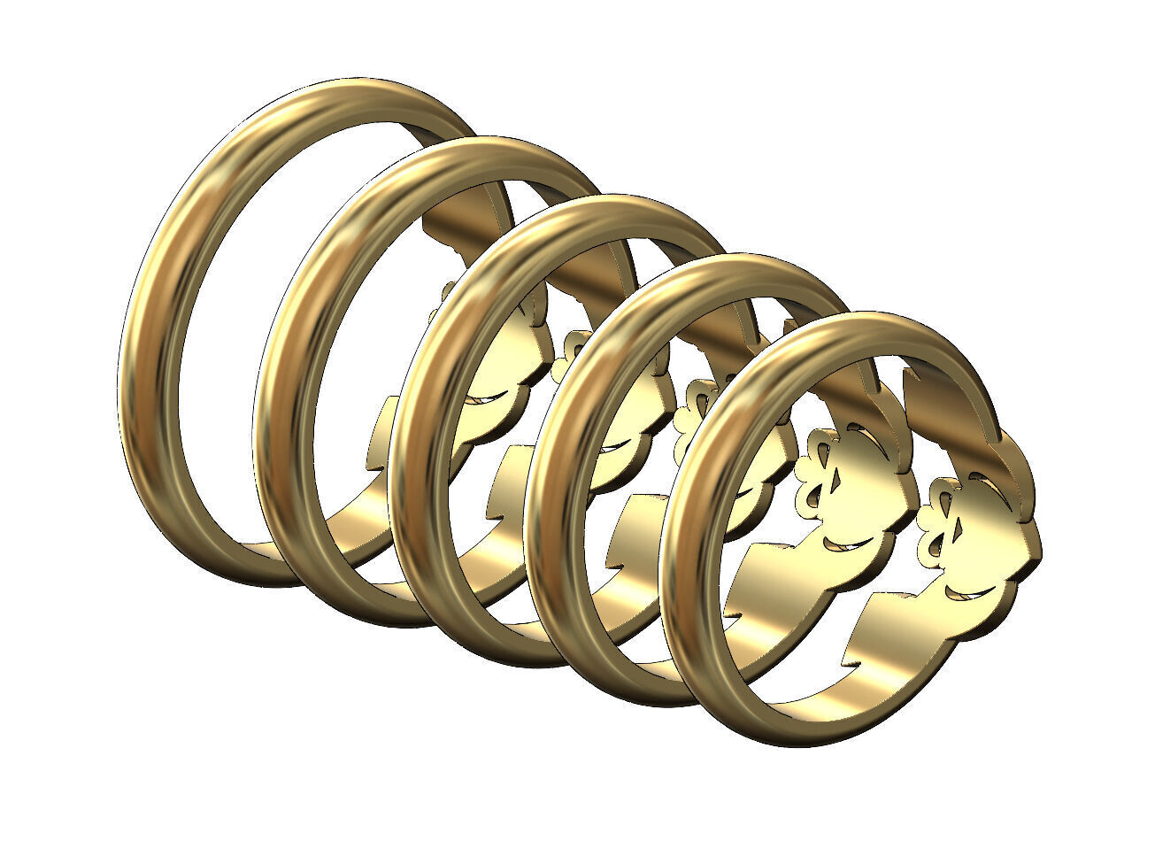 Claddagh heart crown stacker guard ring US sizes 6to10 3D print model_4