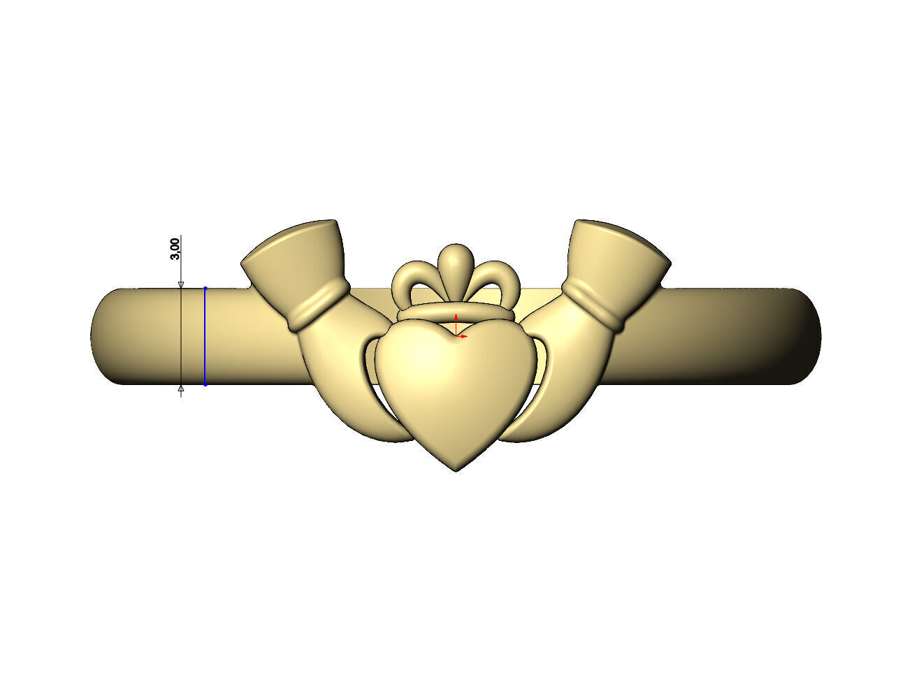 Claddagh heart crown stacker guard ring US sizes 6to10 3D print model_8