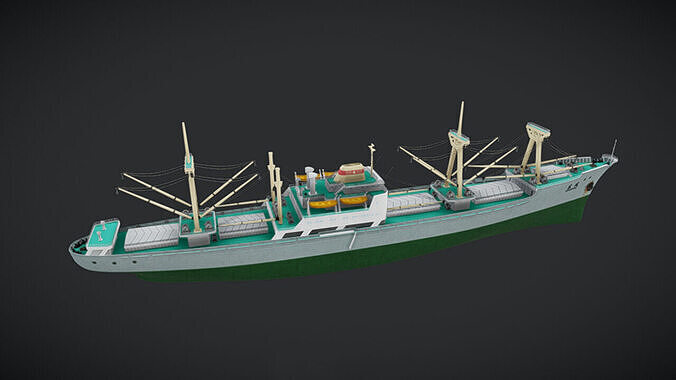 cargo ship B04 3D model