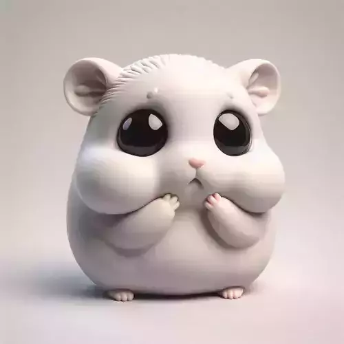 Sad Hamster Meme Wide Eyed Reaction Figure 3D print model
