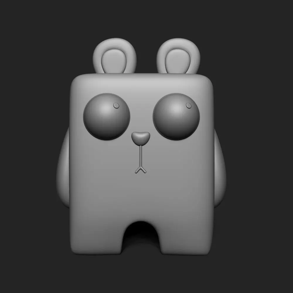 Funny Big-Eyed Rabbit Desktop Decoration Ornaments 3D print model_0