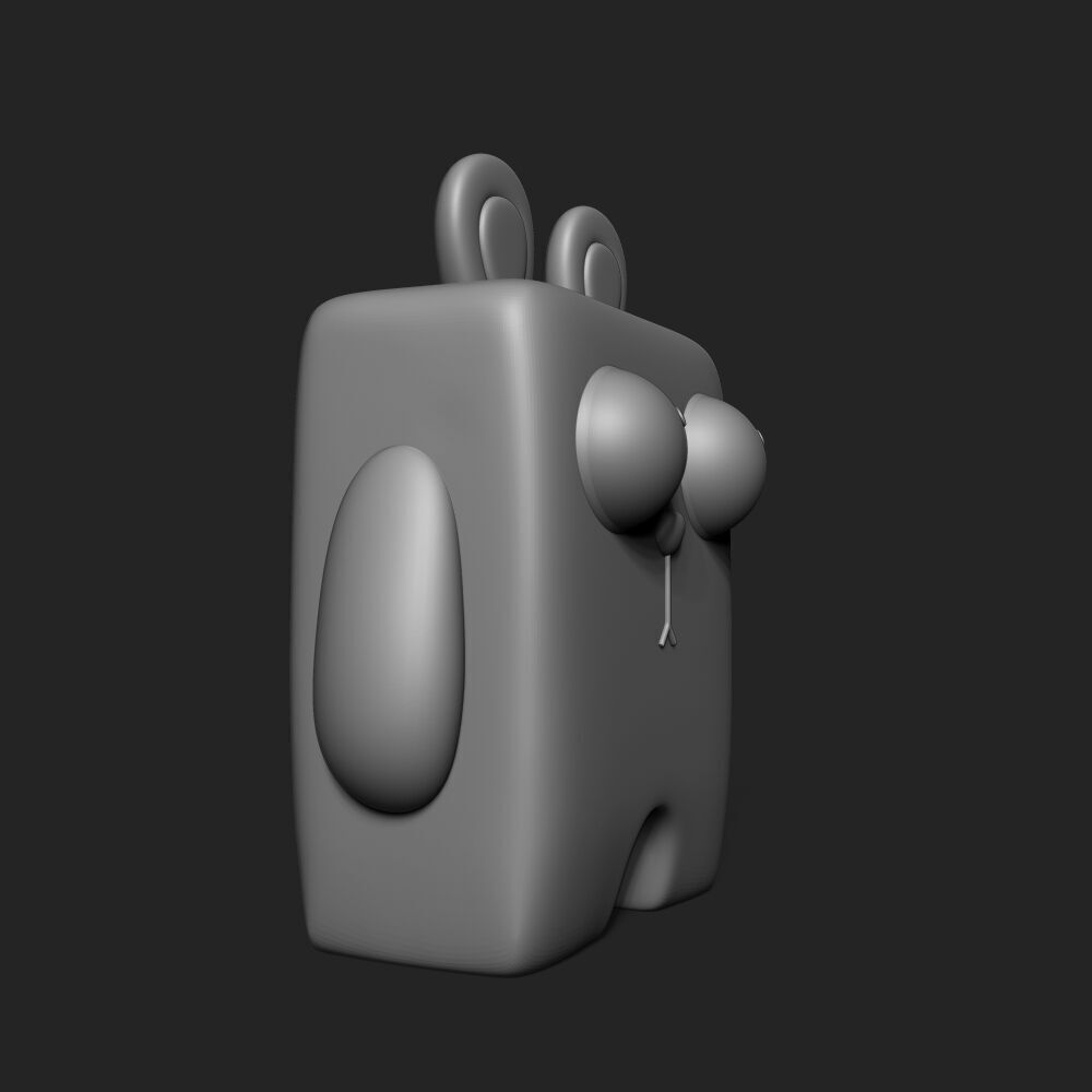 Funny Big-Eyed Rabbit Desktop Decoration Ornaments 3D print model_5