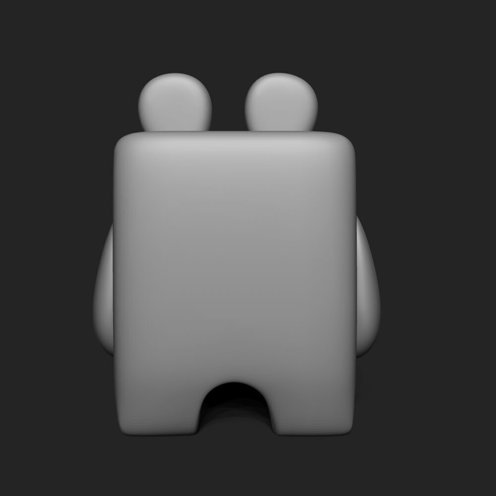 Funny Big-Eyed Rabbit Desktop Decoration Ornaments 3D print model_3