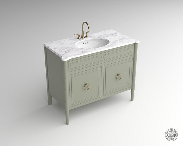Faux Bamboo Bath Vanity 03 3D model
