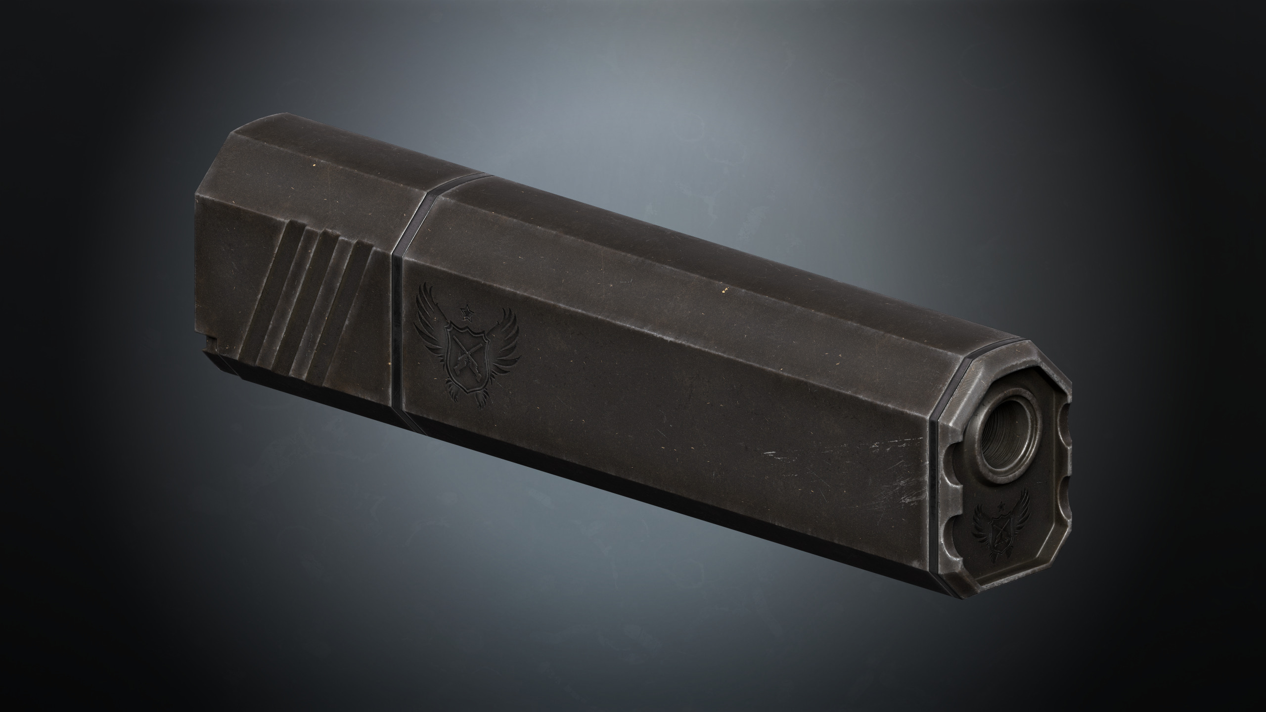 Silencer Handgun Suppressor  Low-poly 3D model_3