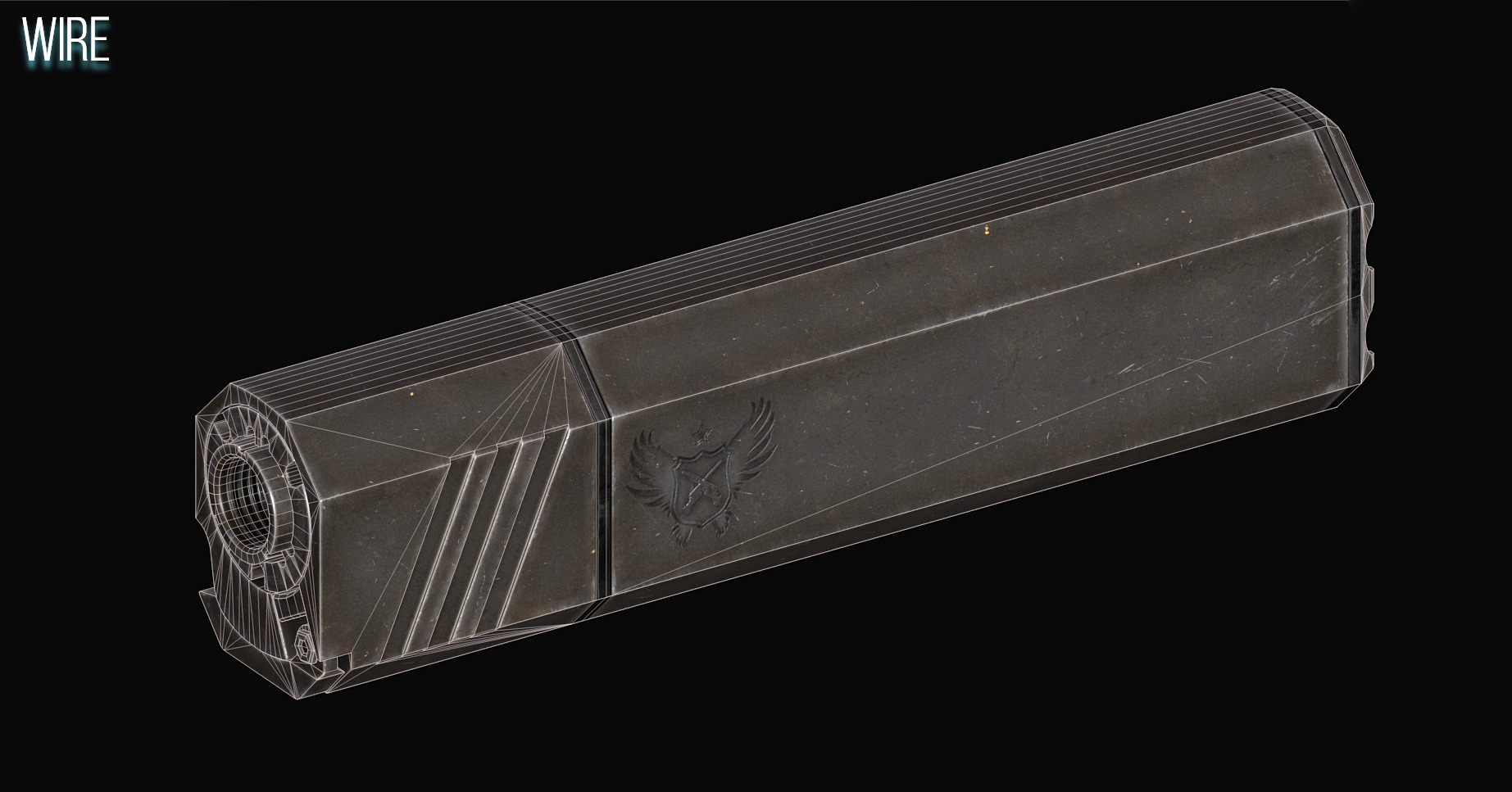 Silencer Handgun Suppressor  Low-poly 3D model_4