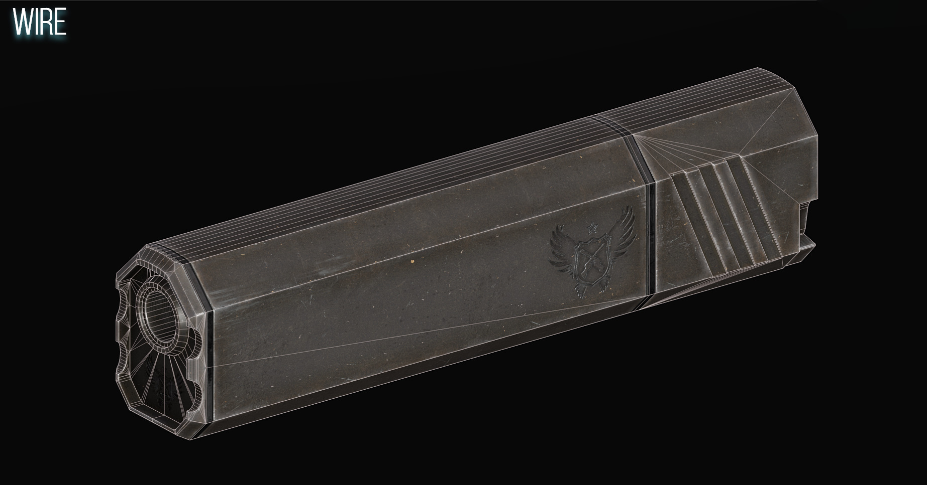 Silencer Handgun Suppressor  Low-poly 3D model_5