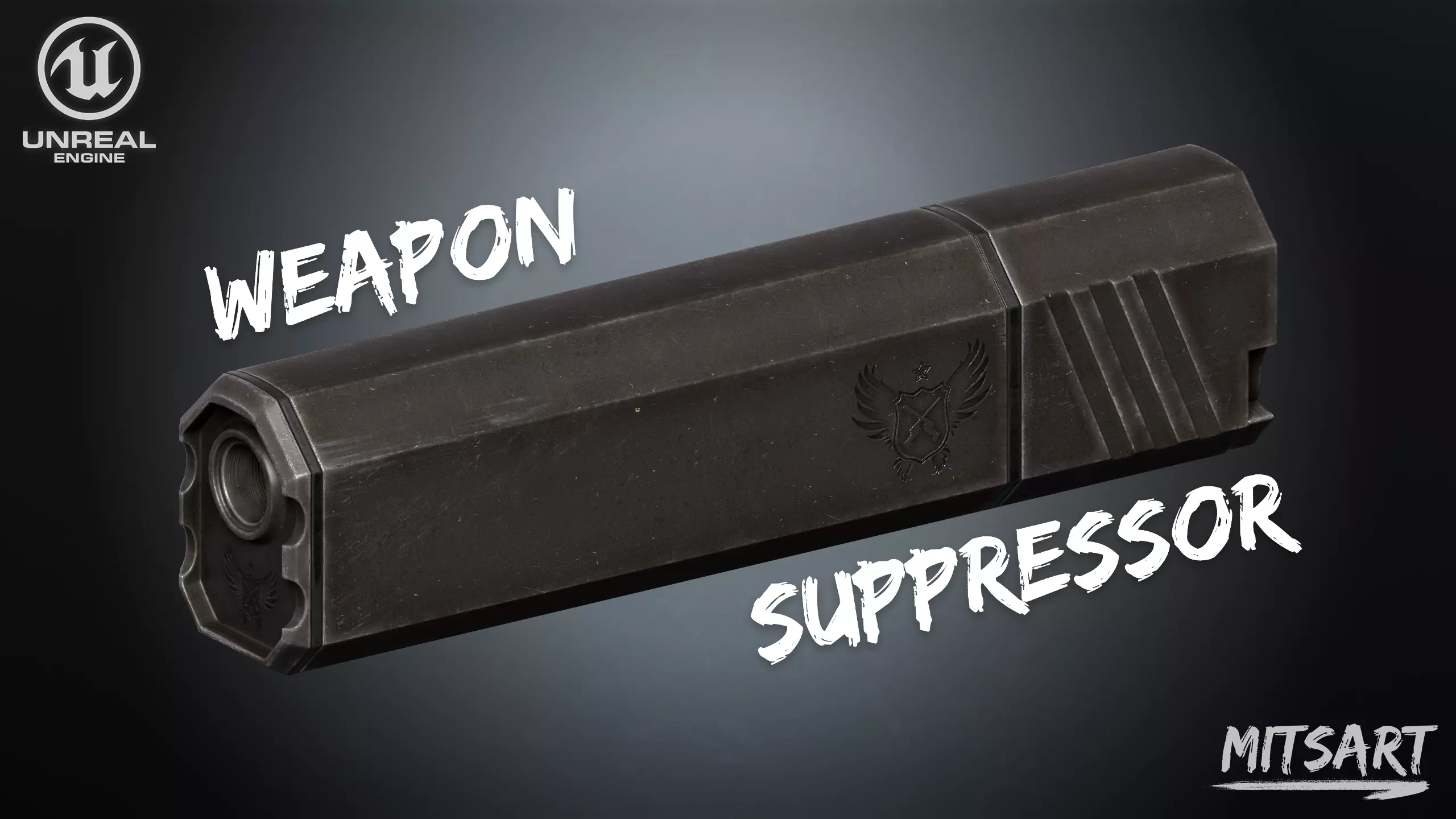 Silencer Handgun Suppressor  Low-poly 3D model_0