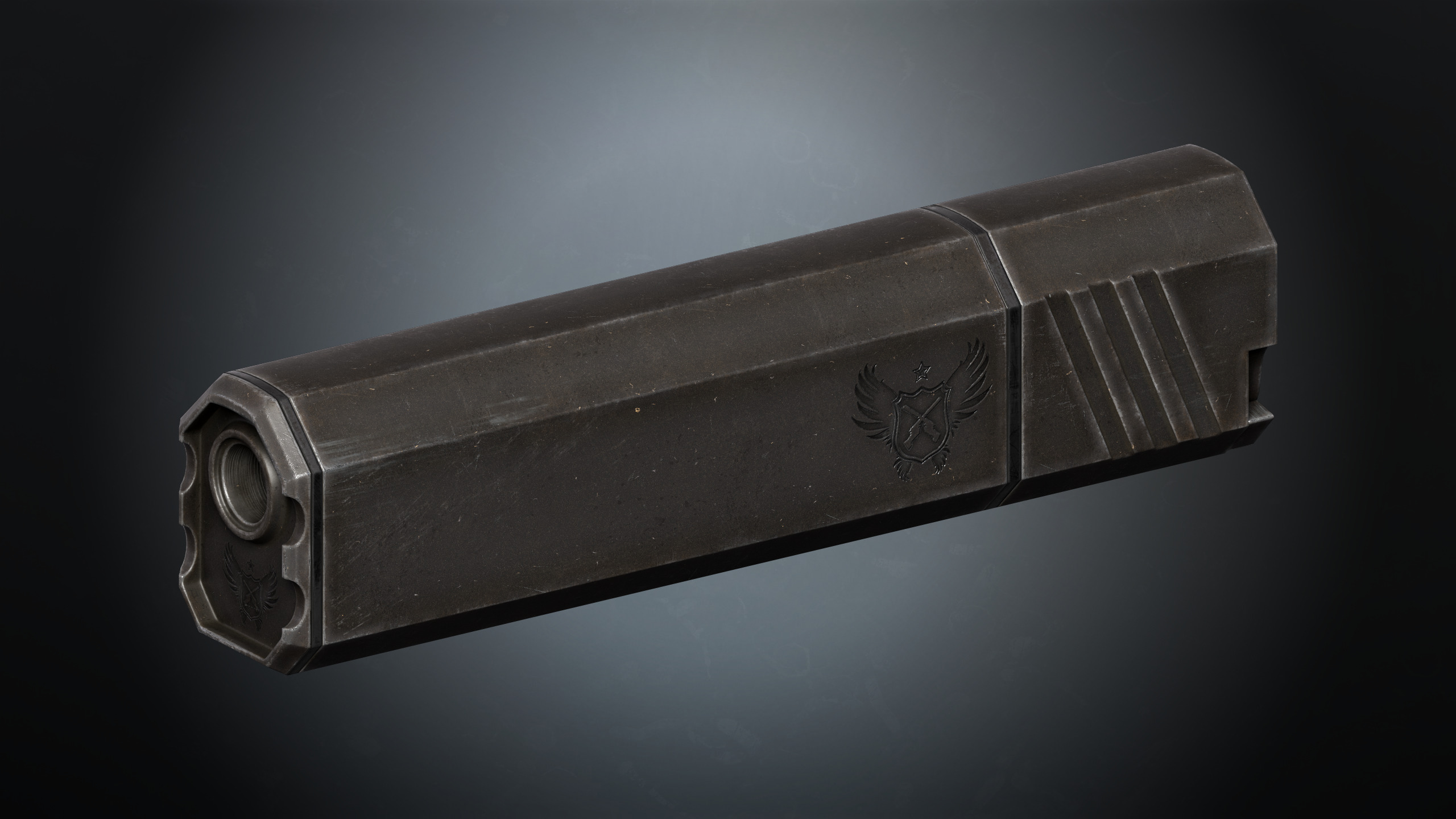 Silencer Handgun Suppressor  Low-poly 3D model_1