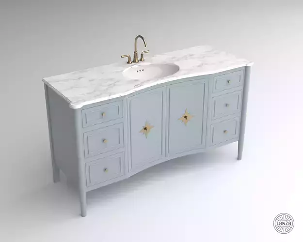 Concave Faux Bamboo Vanity 05