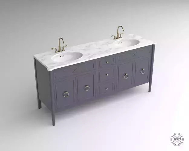 Faux Bamboo Bath Vanity 06 3D model
