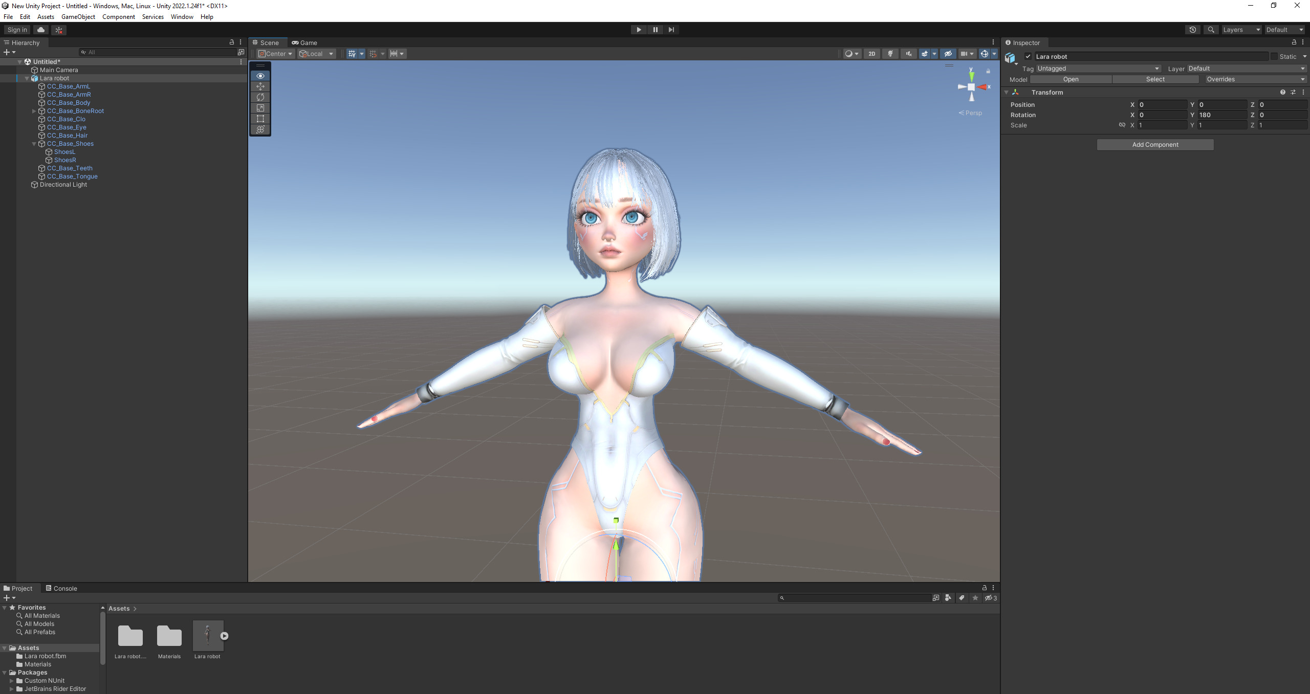 Game Sexy Scifi Stylized Girl Character rigged Lara Low-poly 3D model_37