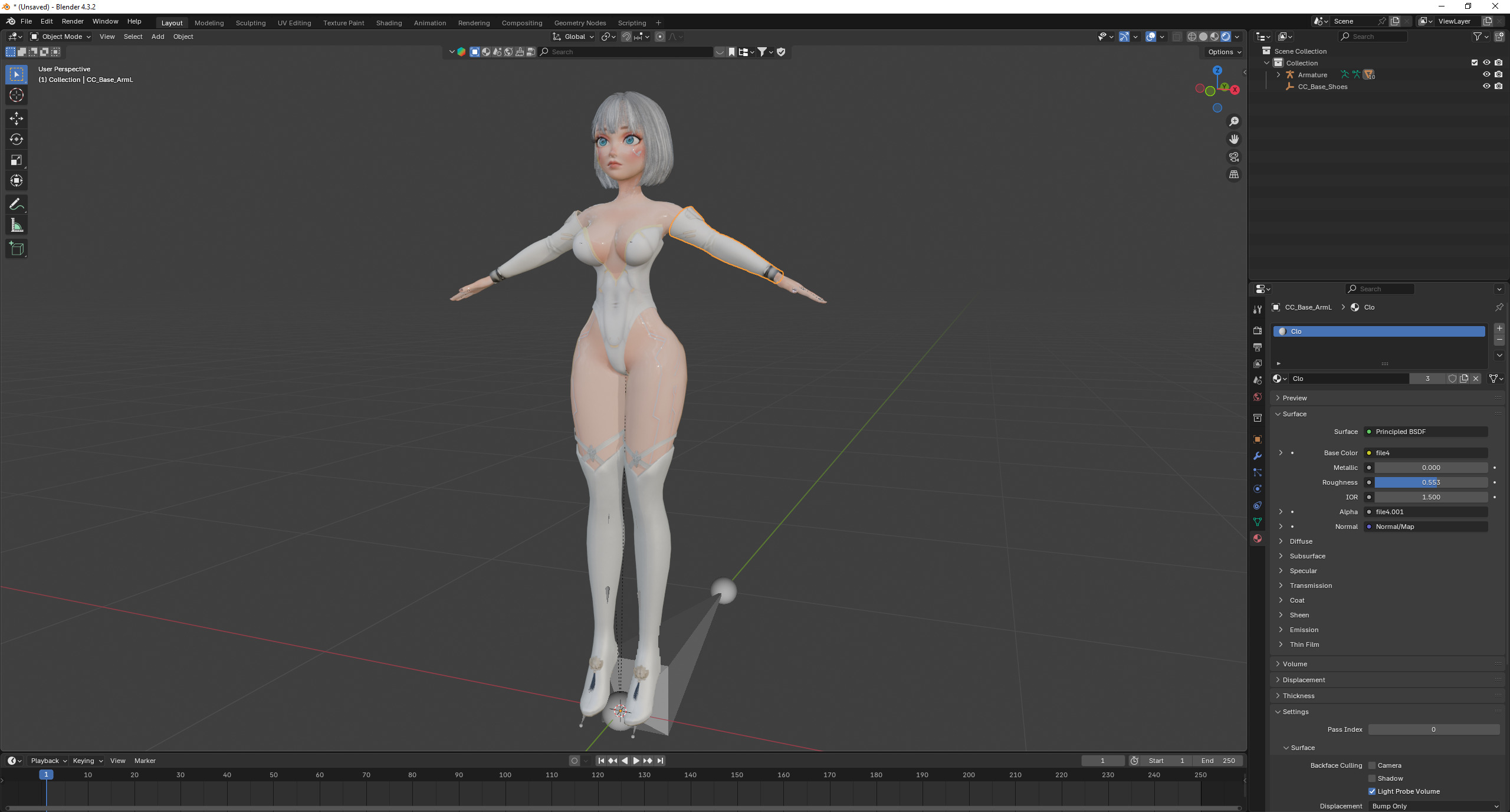 Game Sexy Scifi Stylized Girl Character rigged Lara Low-poly 3D model_40