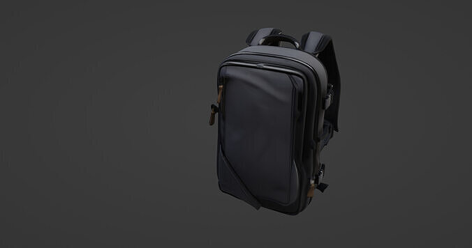 Compact Travel Backpack 3D Model 3D model