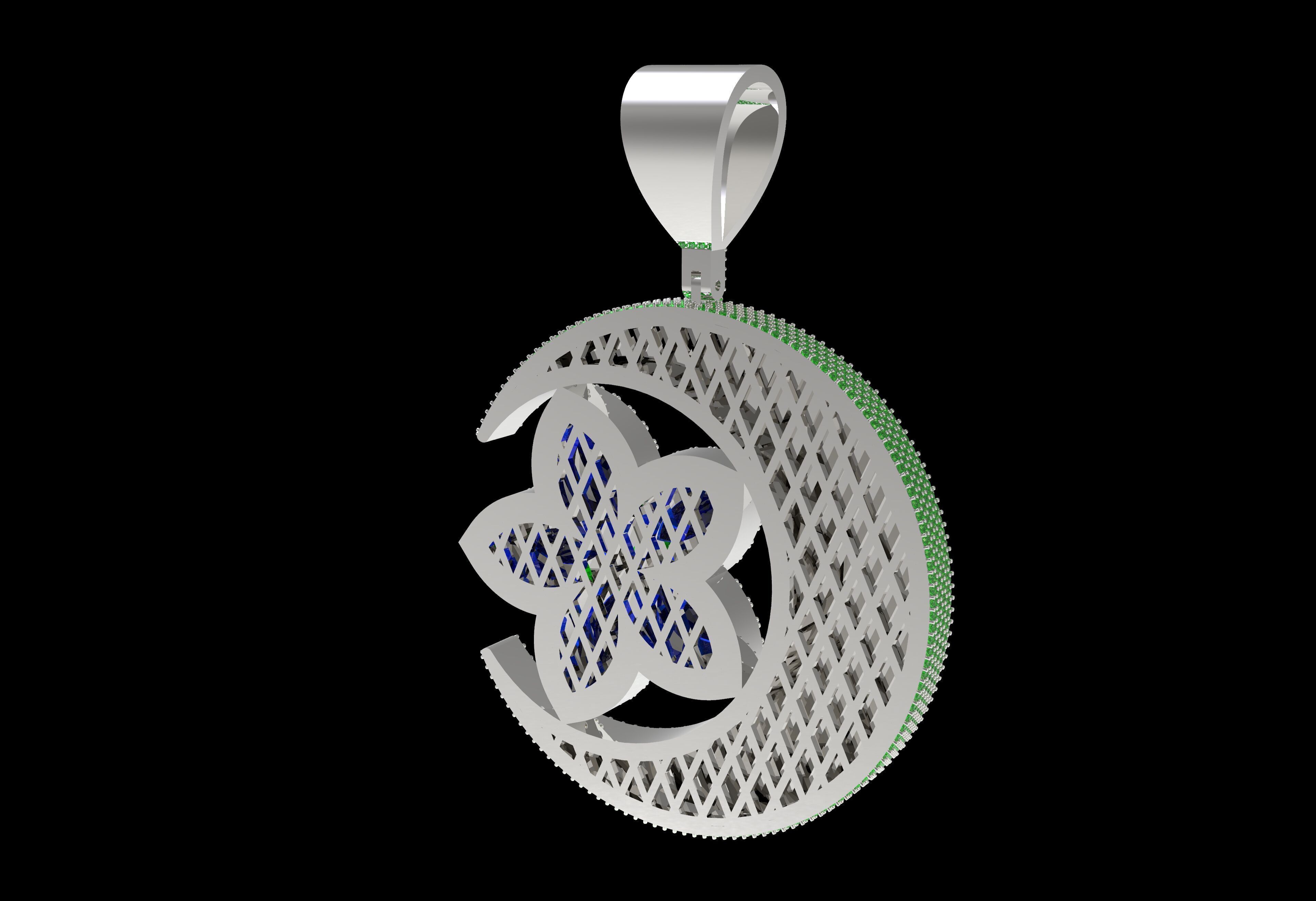 Moon And Star Pendant  3D print model_19