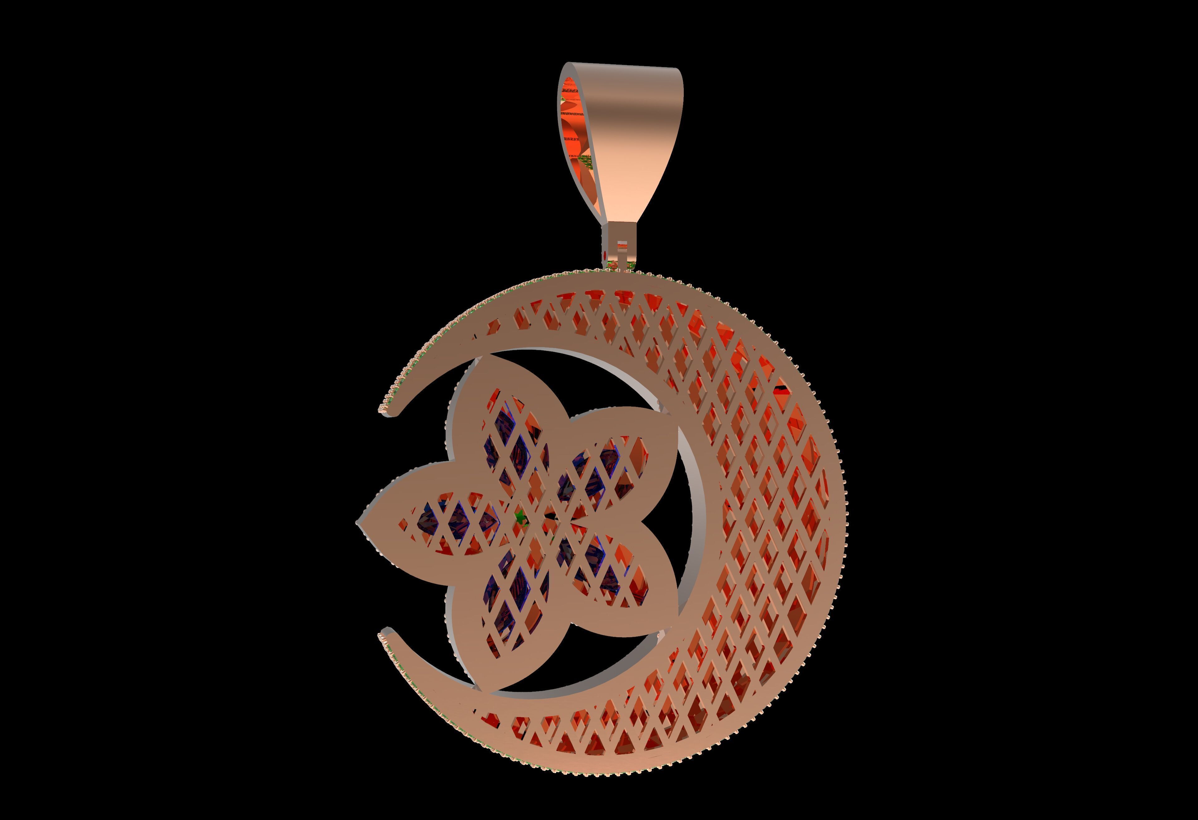 Moon And Star Pendant  3D print model_16