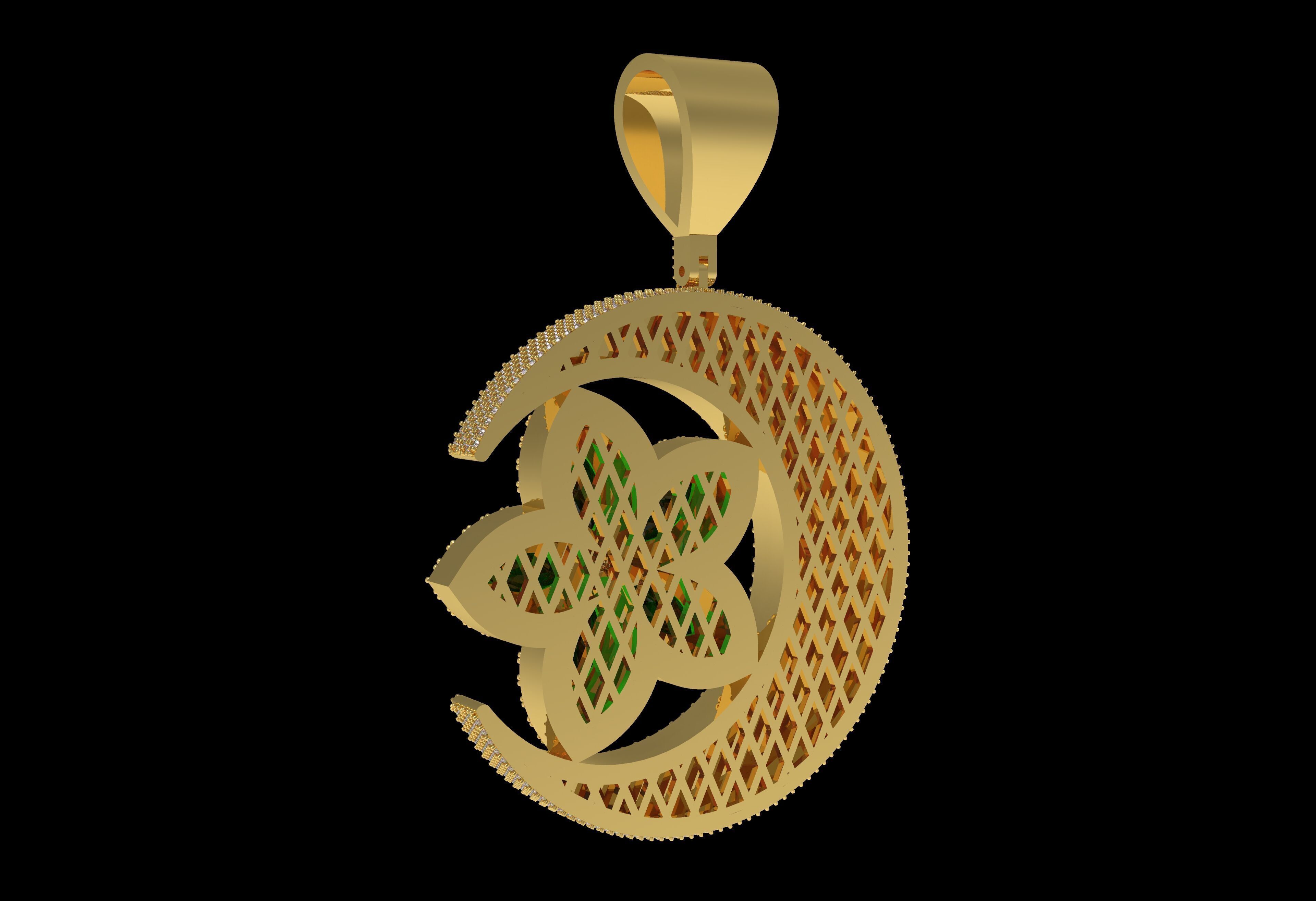 Moon And Star Pendant  3D print model_6