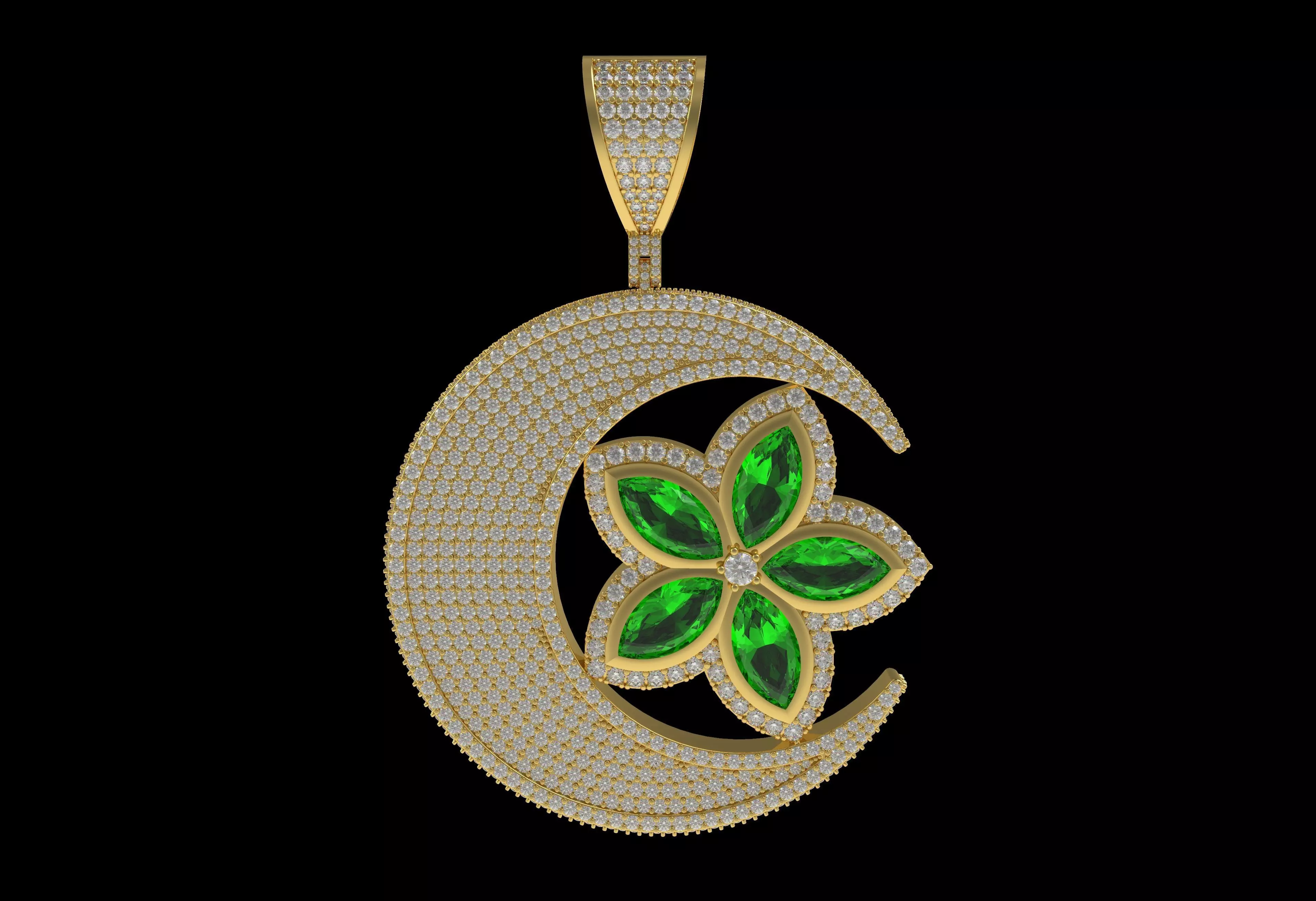 Moon And Star Pendant  3D print model_0