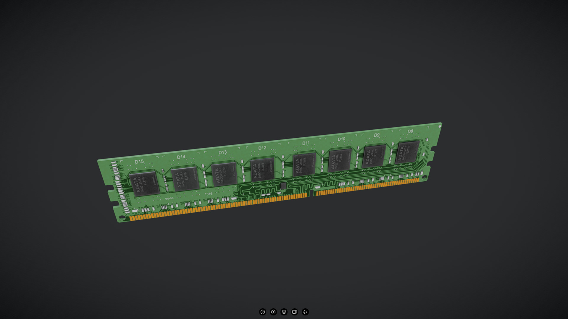 Memory Card - Ram Card Low-poly 3D model_5