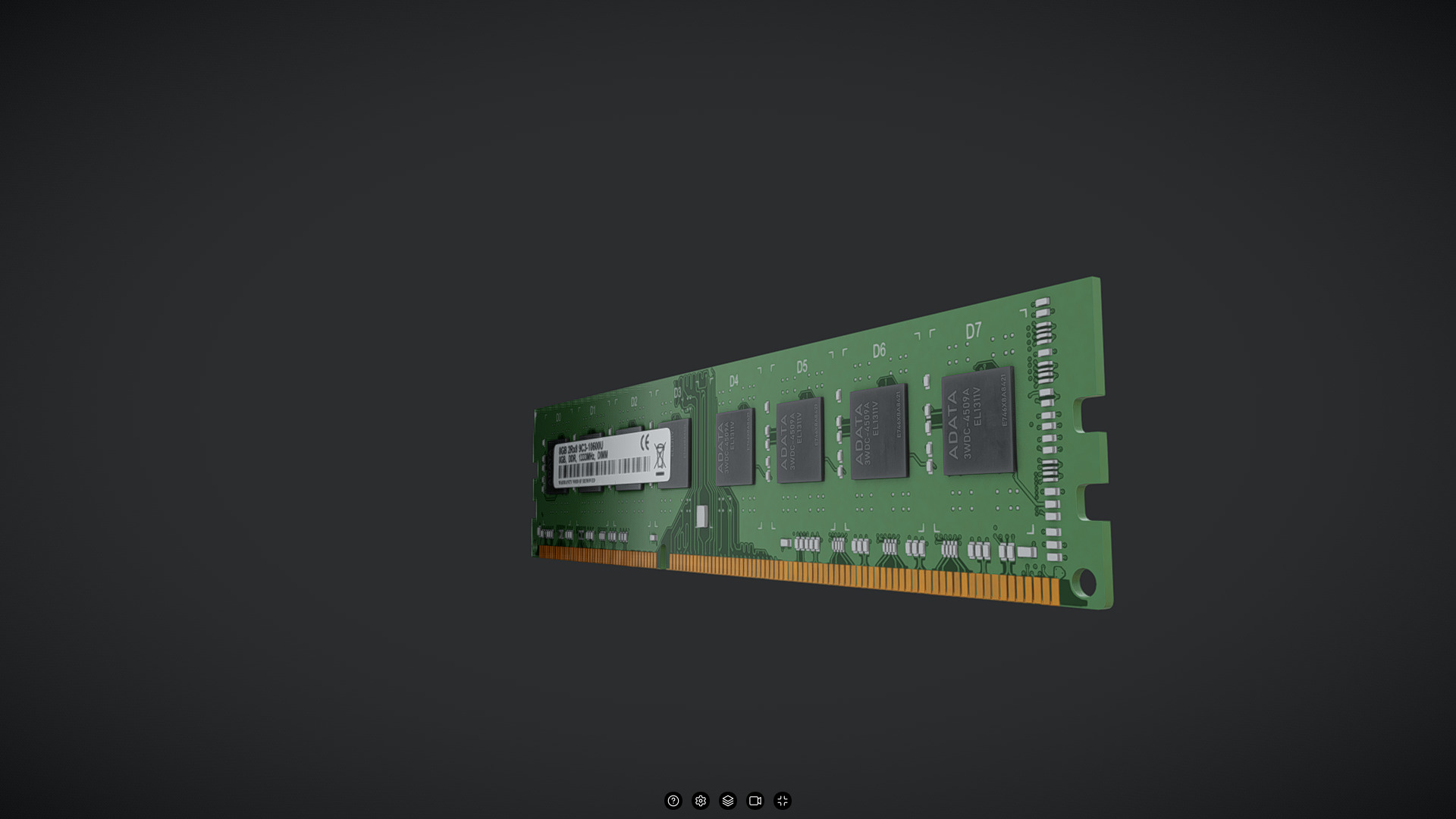 Memory Card - Ram Card Low-poly 3D model_2