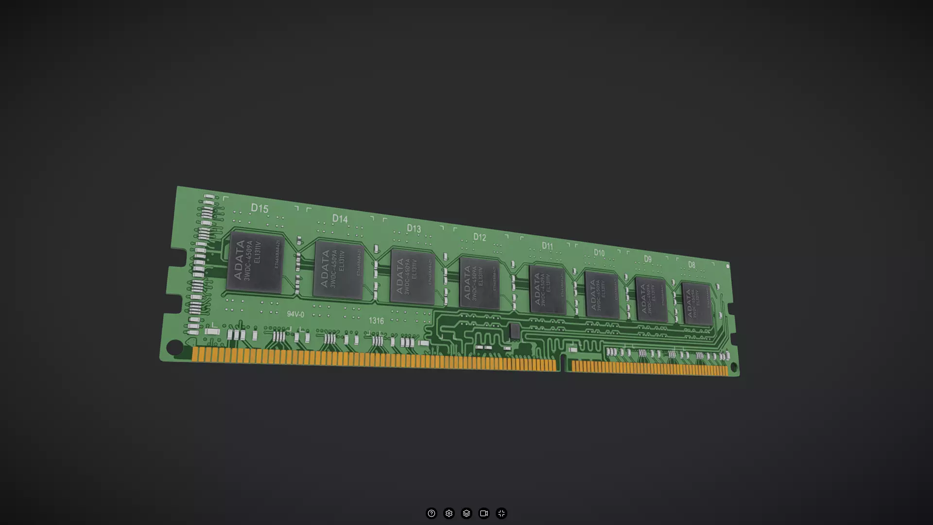 Memory Card - Ram Card Low-poly 3D model_0