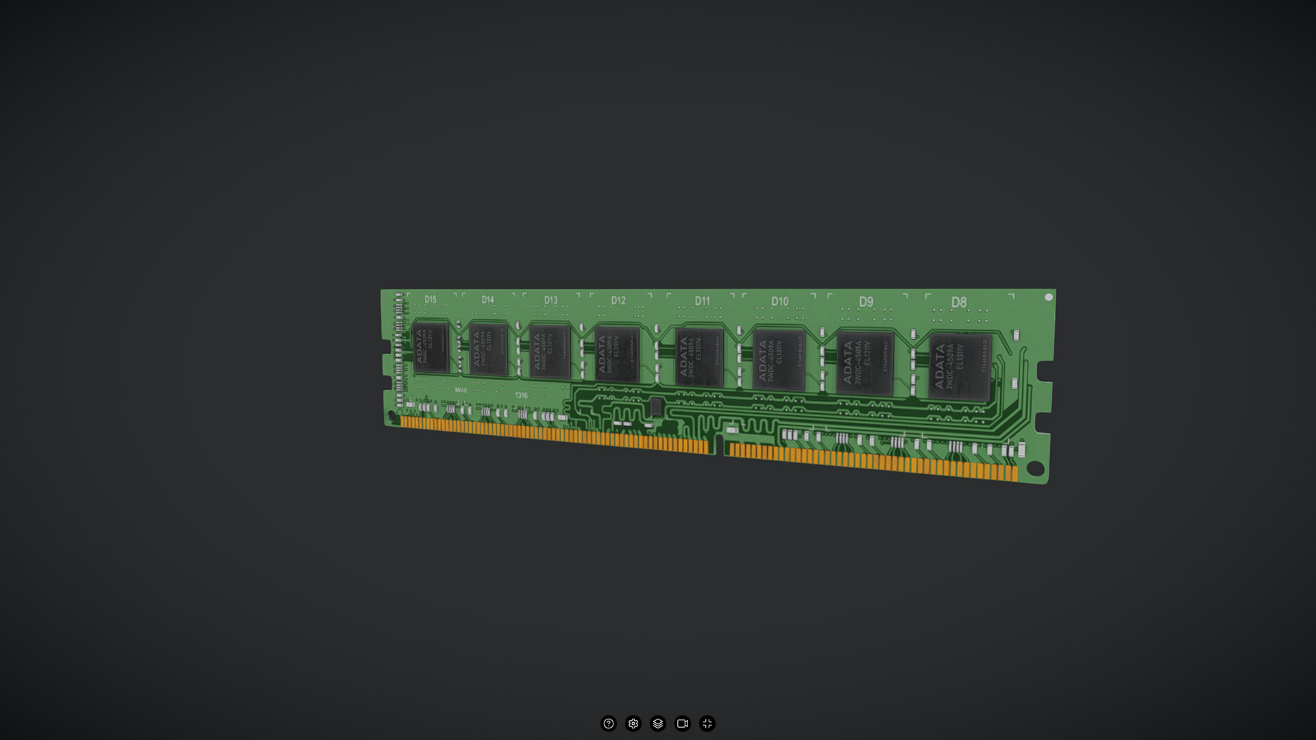 Memory Card - Ram Card Low-poly 3D model_10