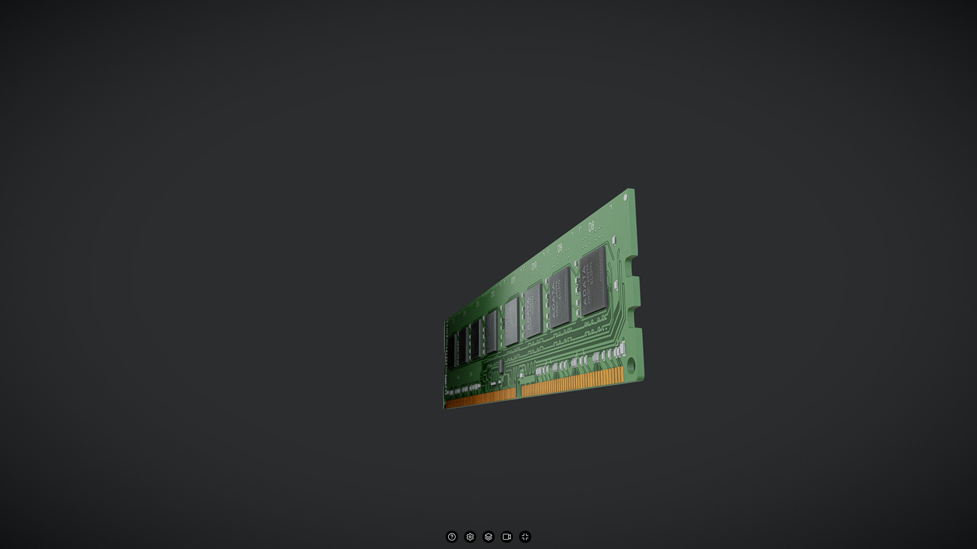 Memory Card - Ram Card Low-poly 3D model_4